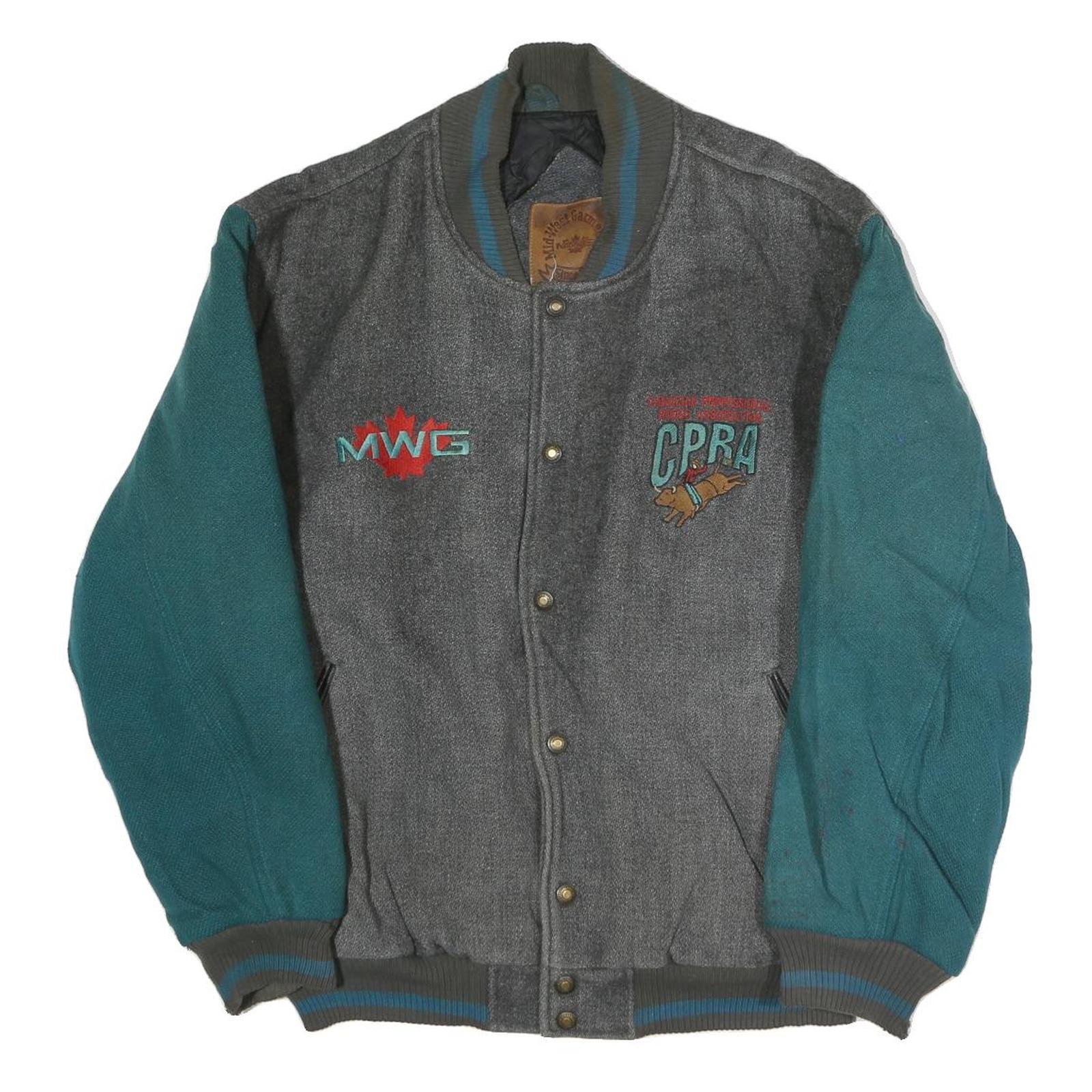 Buy MIDWEST GARMENTS Mens Grey & Teal CPRA Button Jacket XL Polyester Varsity Retro Refurbished - $58.49 MIDWEST GARMENTS Mens Grey & Teal CPRA Button Jacket XL Polyester Varsity Retro Refurbished - N/A refurbished available on Cerqular