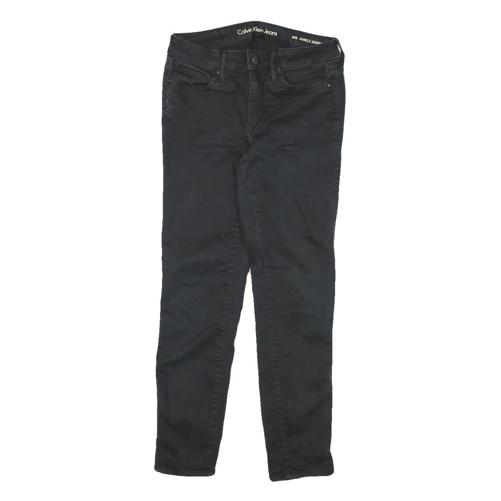 CALVIN KLEIN JEANS Womens Black Slim Skinny Denim Rinse W26 L25 Zip Closure Refurbished - N/A refurbished available on Cerqular