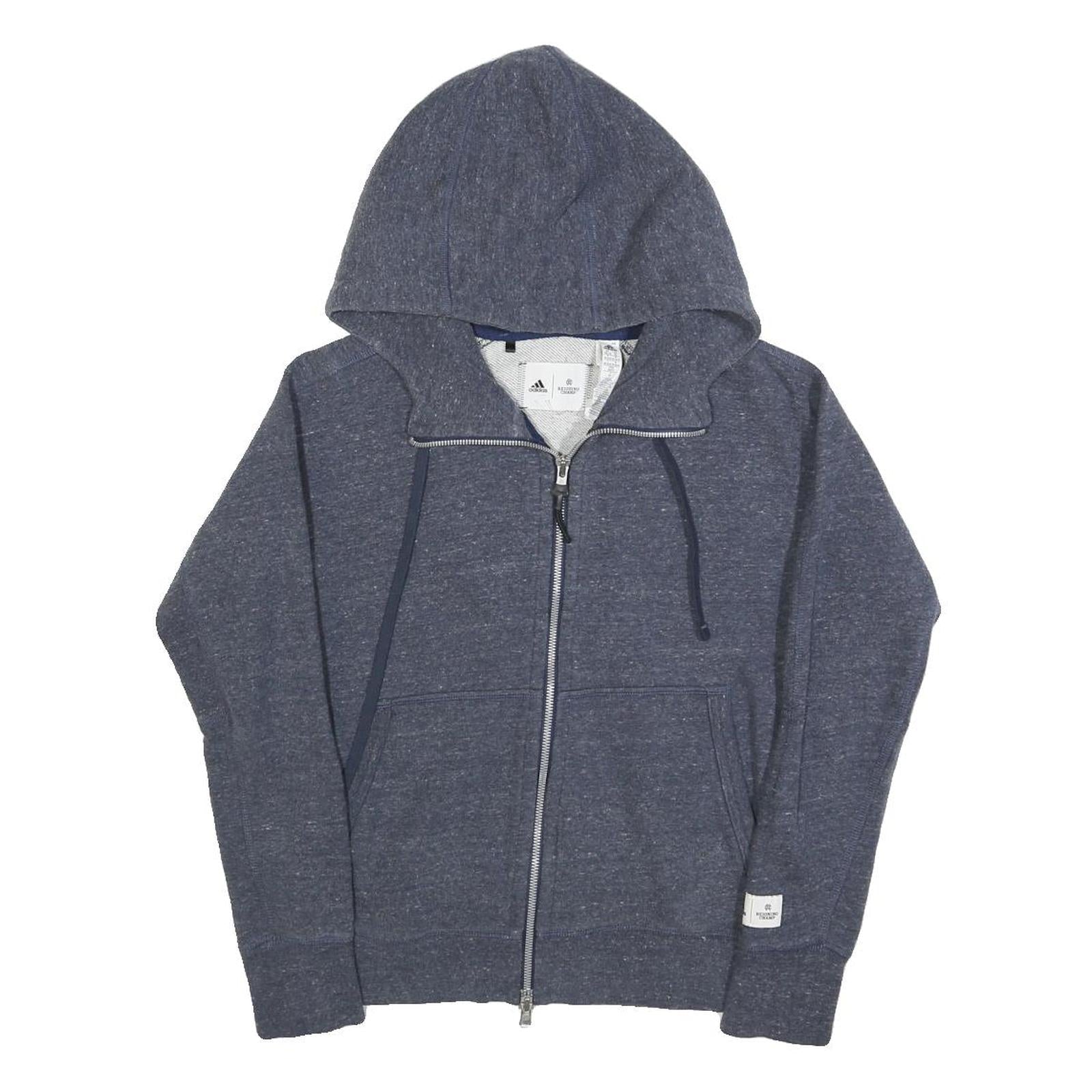 ADIDAS Womens Blue Zip Hoodie XS Cotton Blend Casual Zip Up Activewear Refurbished - N/A refurbished available on Cerqular