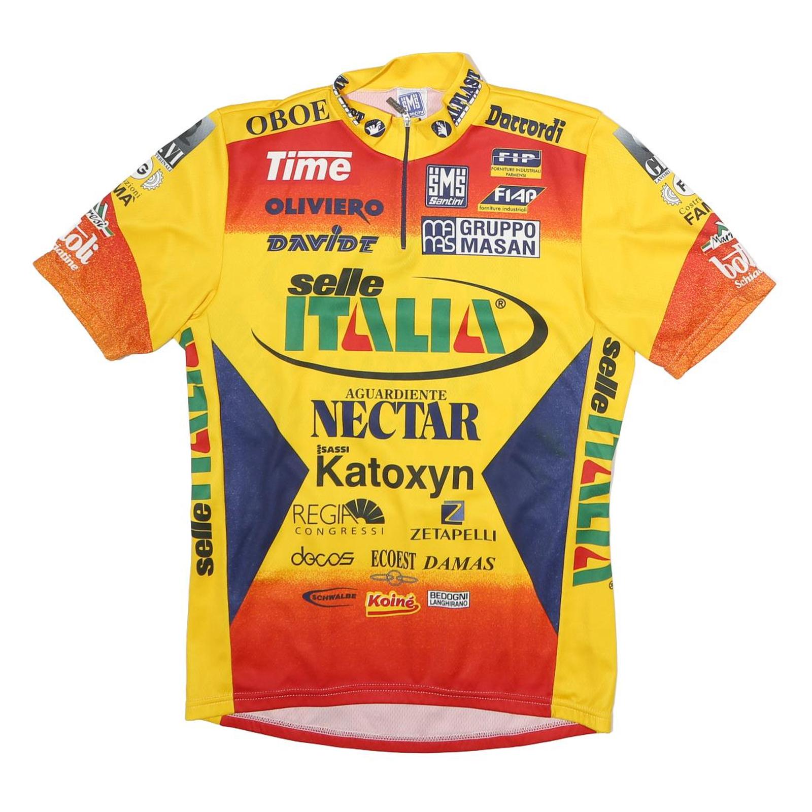 SMS SANTINI Mens Yellow & Red Graphic Cycling Jersey XL Short Sleeve Crew Neck Refurbished - N/A refurbished available on Cerqular