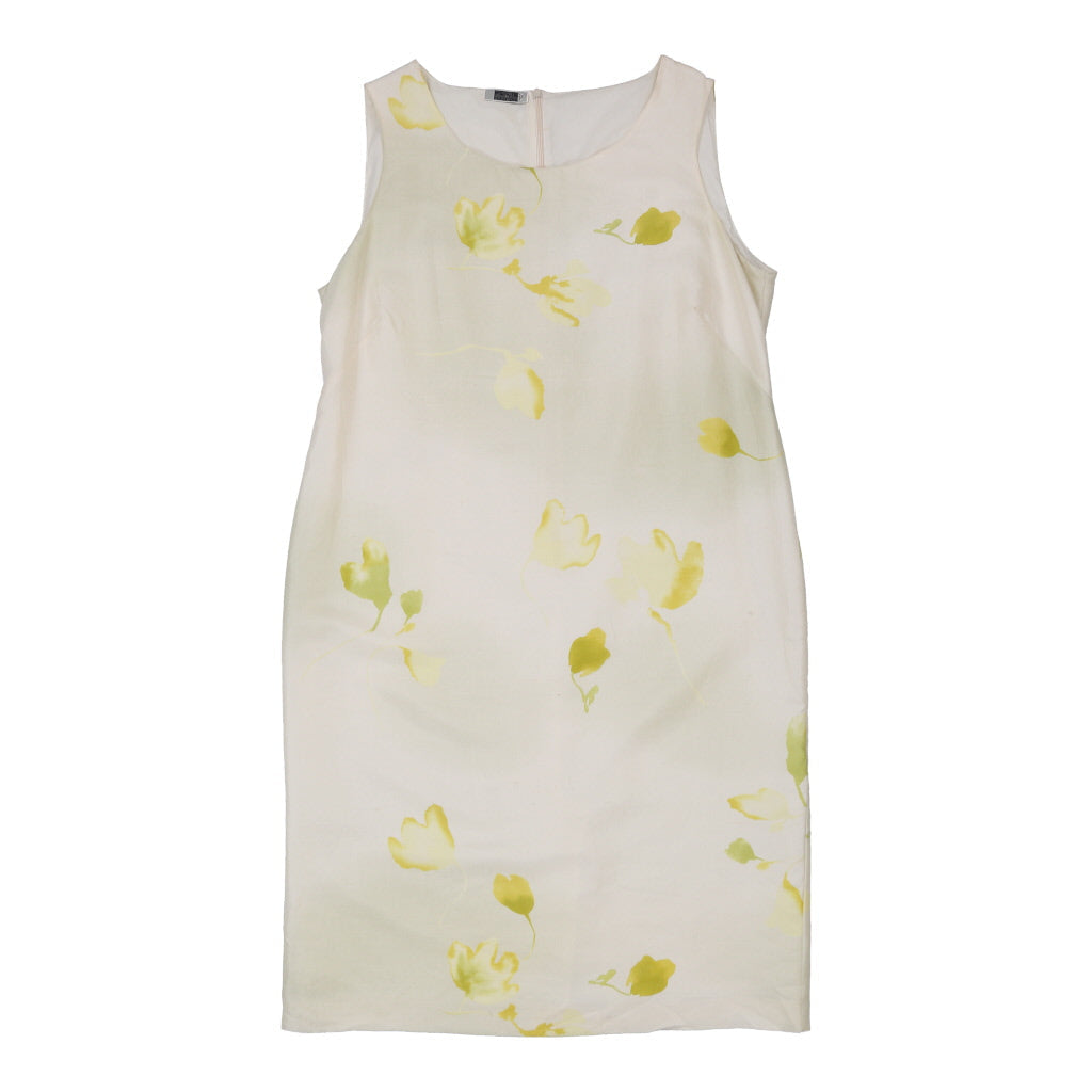Krizia Midi Dress - Large Cream Silk Refurbished - Thrifted (note: this is a term often used to describe second- refurbished available on Cerqular