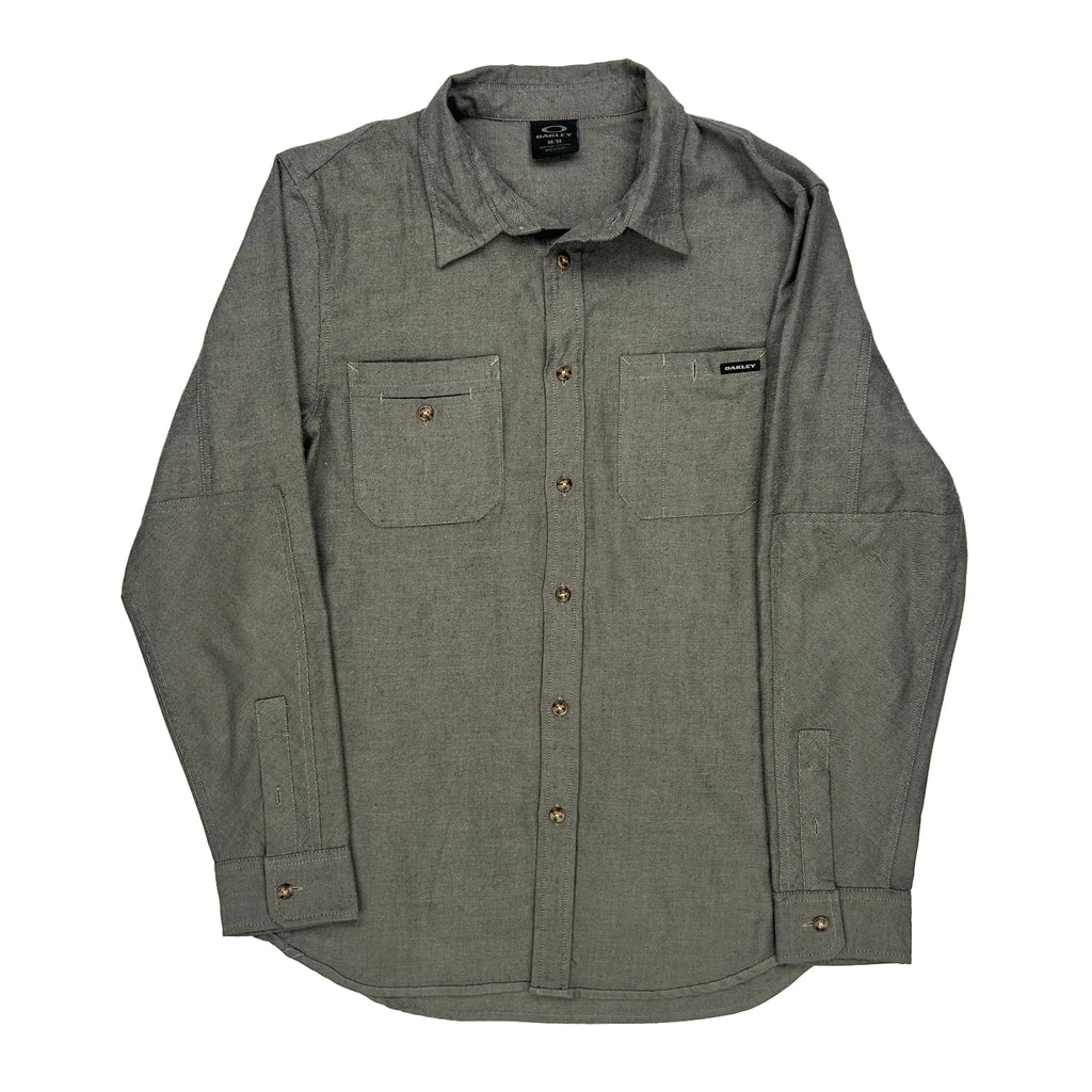 Oakley Shirt - Medium Grey Cotton Refurbished - Thrifted (note: this is a term often used to describe second- refurbished available on Cerqular