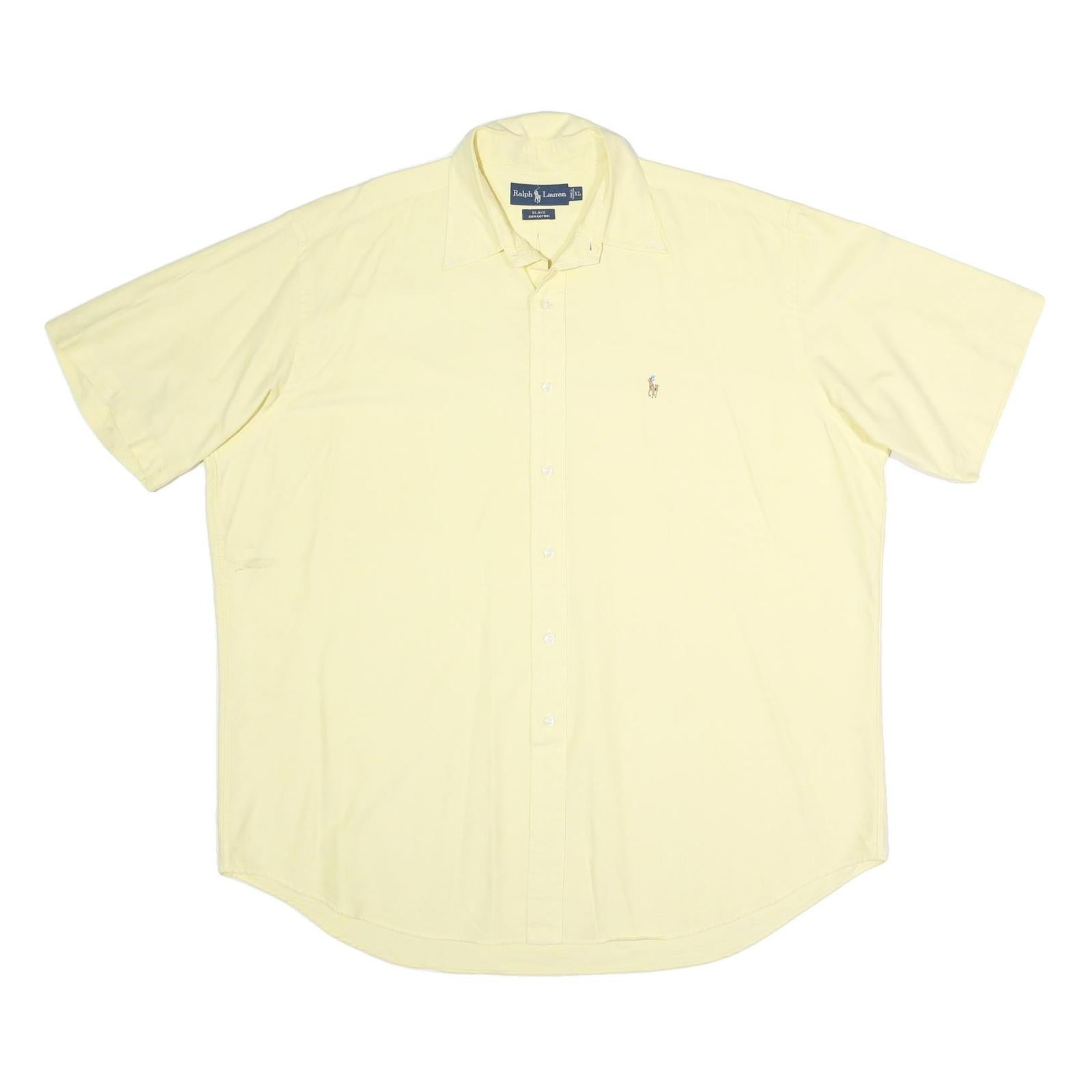 RALPH LAUREN Mens Yellow Short Sleeve Cotton Shirt XL Classic Polo Embroidered Refurbished - N/A refurbished available on Cerqular