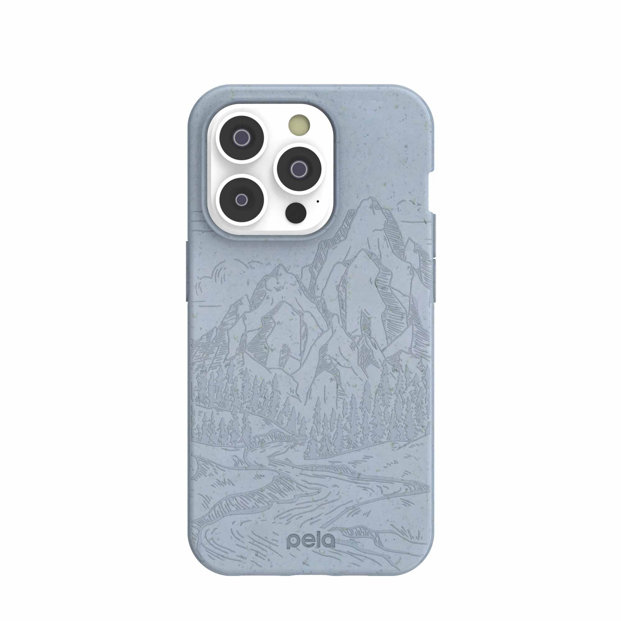 Powder Blue Rockies iPhone 14 Pro Case Refurbished - Pela Case refurbished available on Cerqular