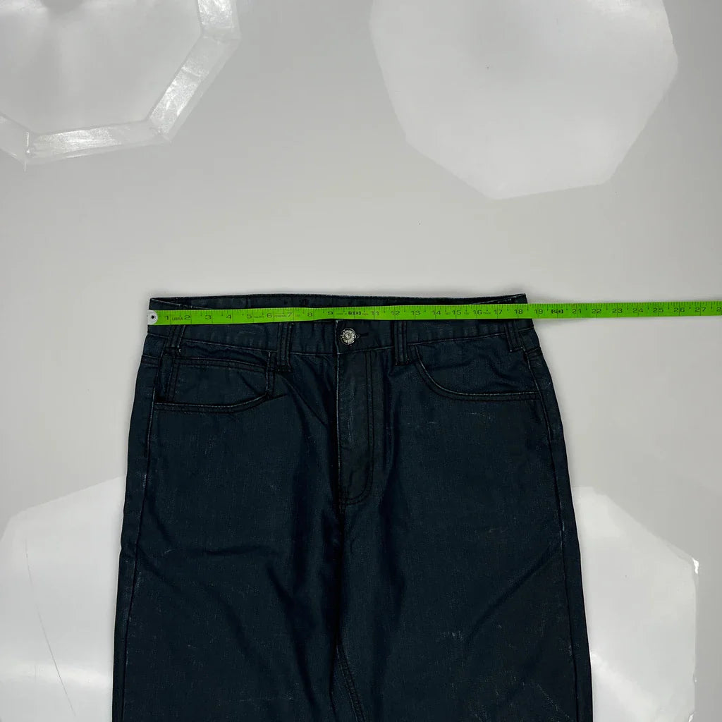 Unbranded Hip Hop Denim Shorts - 36W 11L Dark Wash Cotton Blend Refurbished - Thrifted (note: this is a term often used to describe second- refurbished available on Cerqular