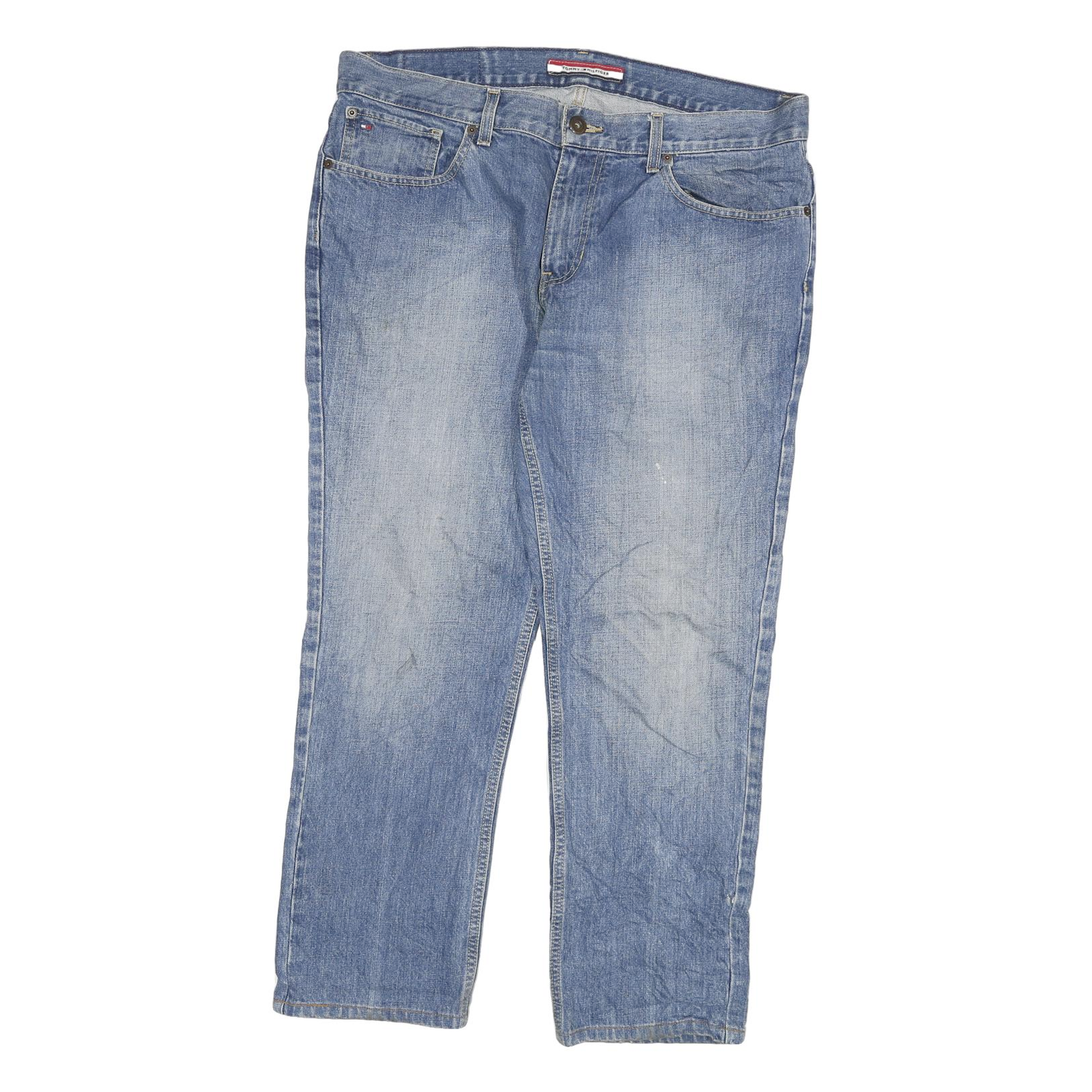TOMMY HILFIGER Mens Jeans Blue Regular Straight Denim Medium W38 L27 Casual Zip Refurbished - N/A refurbished available on Cerqular
