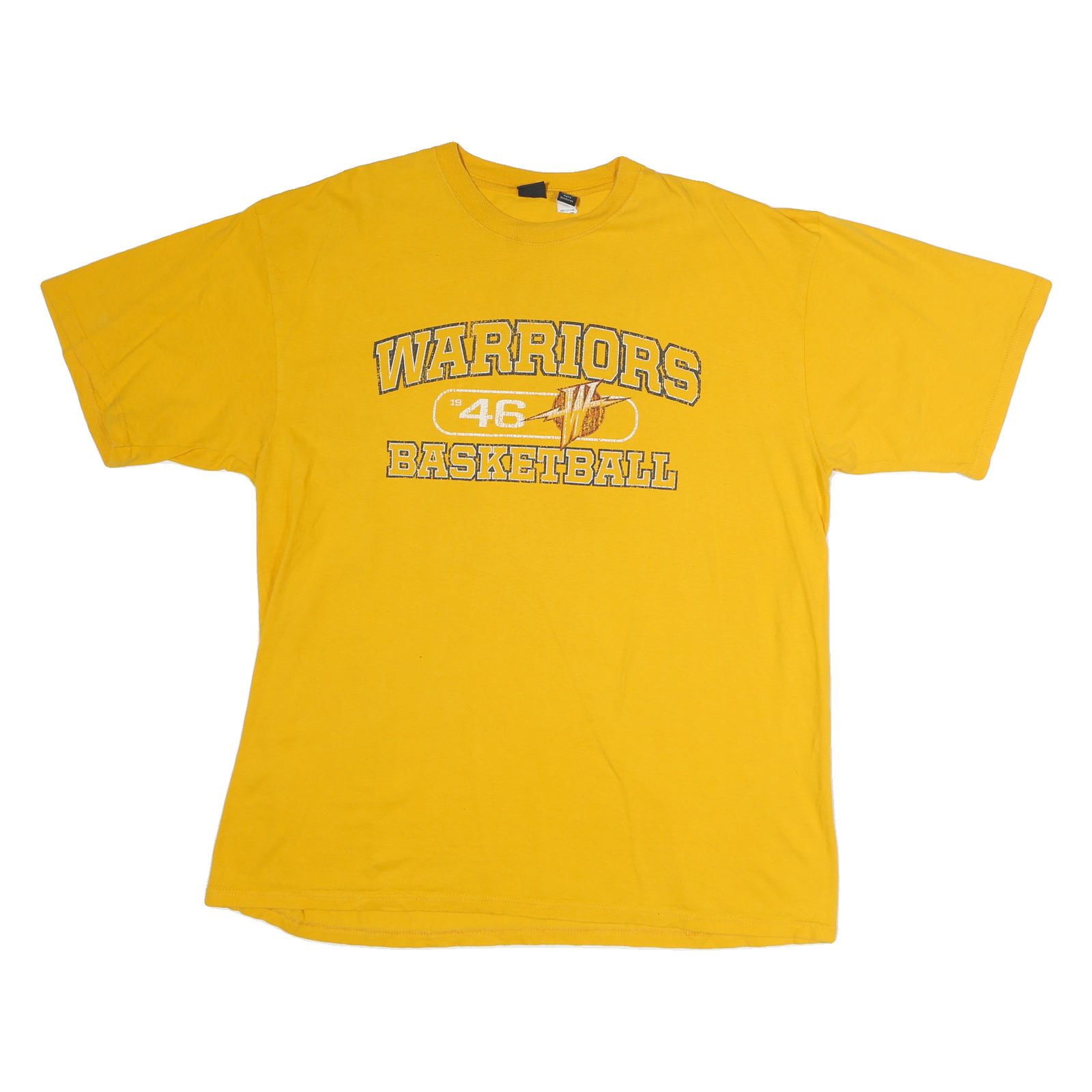 GEAR Mens Yellow Warriors Basketball T-Shirt 2XL Short Sleeve Crew Neck Casual Refurbished - N/A refurbished available on Cerqular