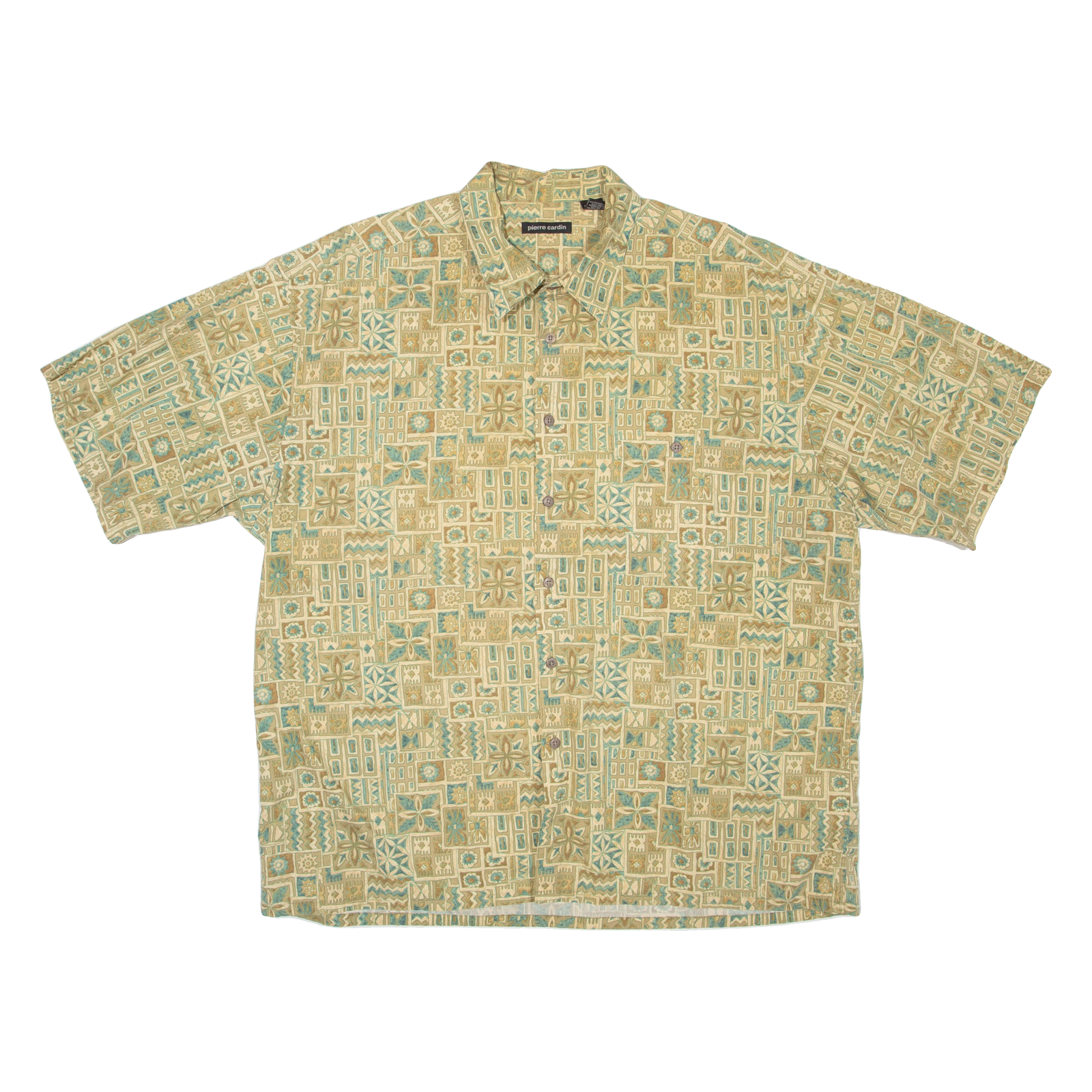 PIERRE CARDIN Mens Shirt Yellow Geometric 2XL Refurbished - N/A refurbished available on Cerqular