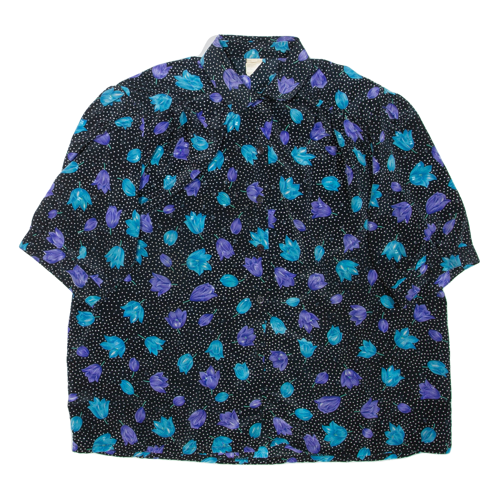Womens Printed Shirt Black Collared Floral XL Refurbished - N/A refurbished available on Cerqular