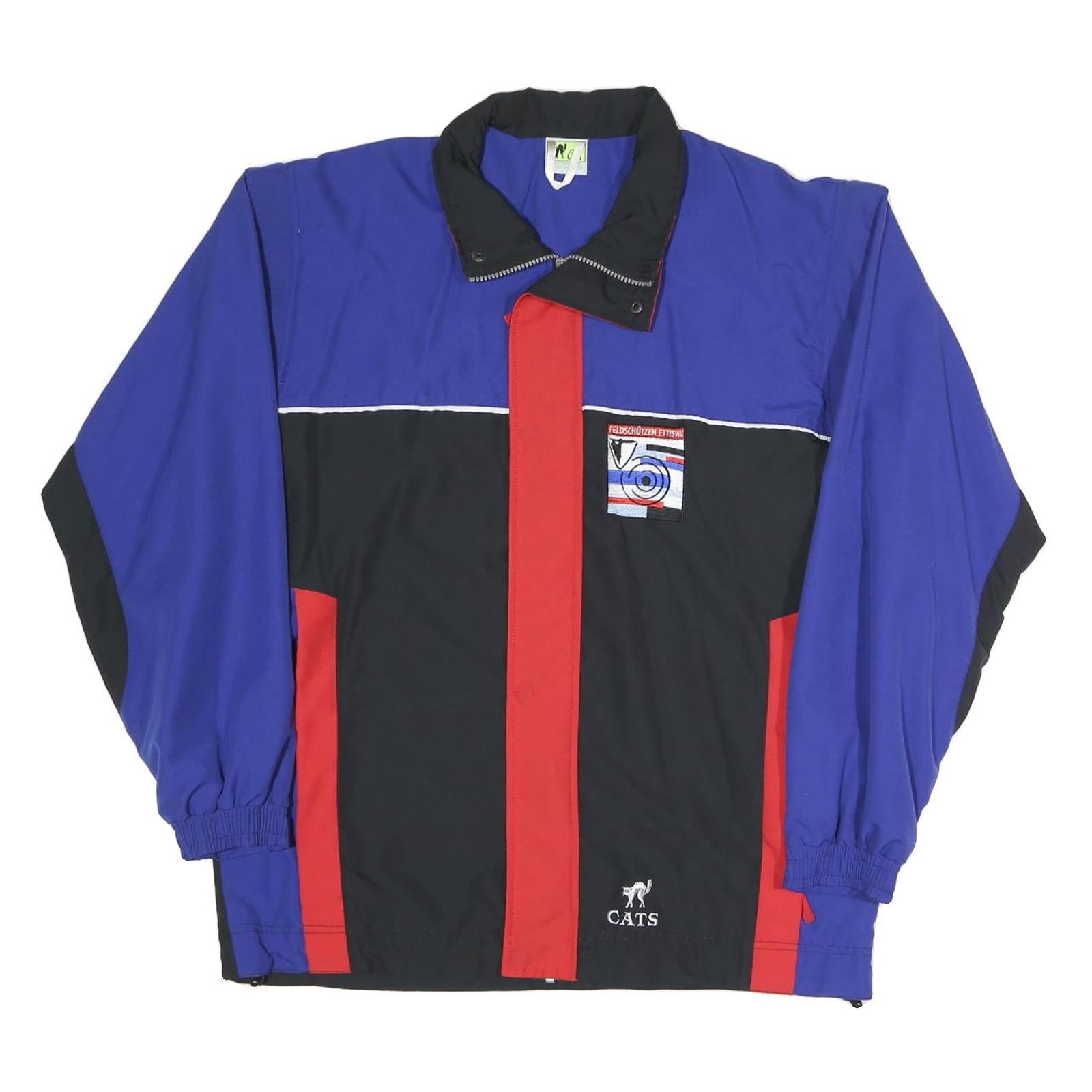 Mens Blue & Black Polyester Blend Zip Jacket Size L Casual Lightweight Outerwear Refurbished - N/A refurbished available on Cerqular