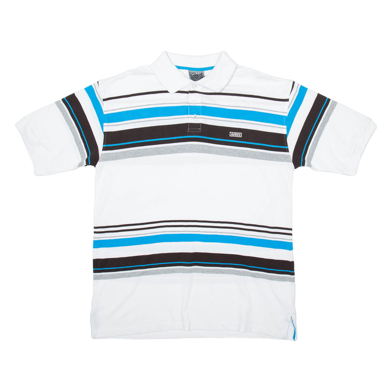 AVIREX Mens Polo Shirt White Striped L Refurbished - N/A refurbished available on Cerqular