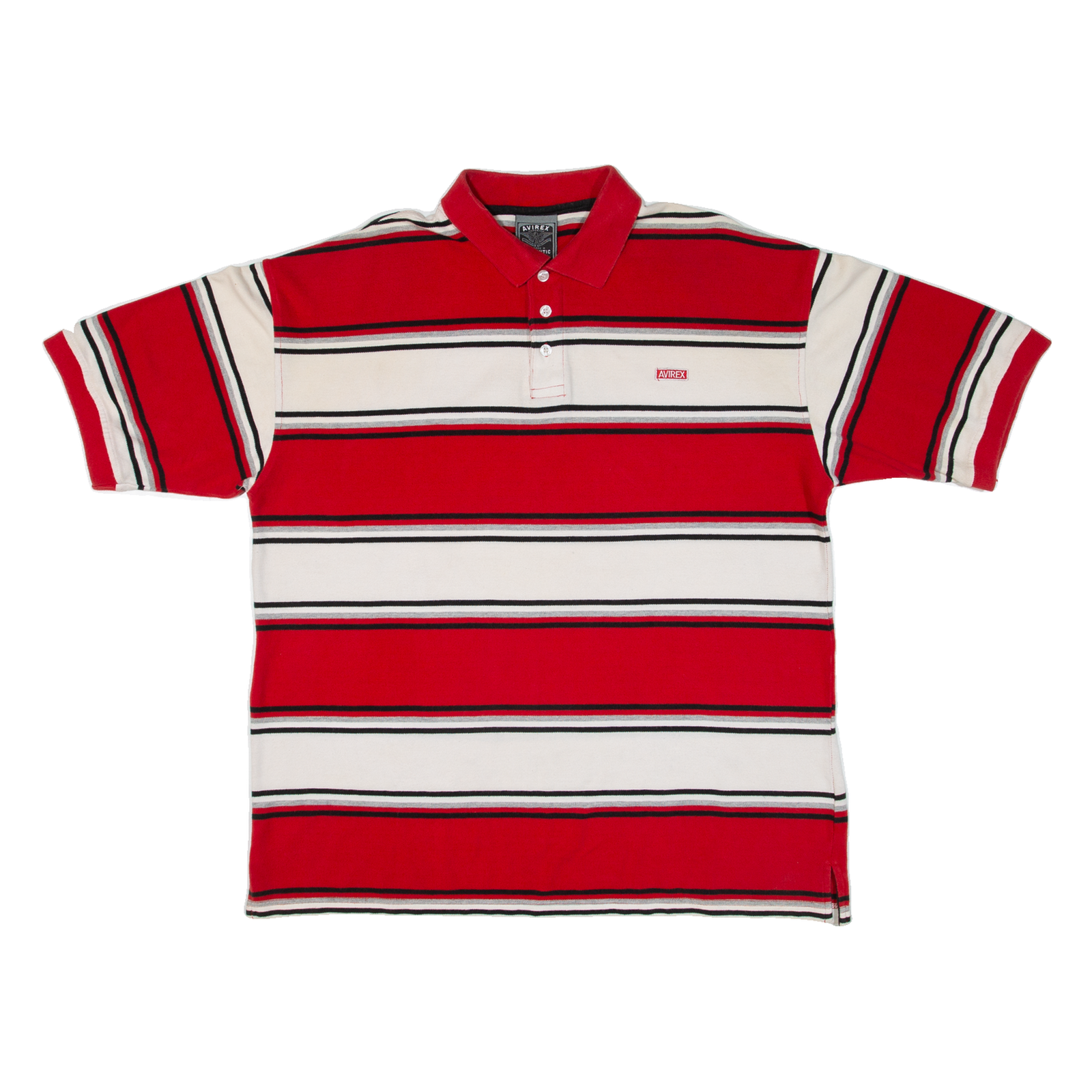 AVIREX Mens Polo Shirt Red Striped XL Refurbished - N/A refurbished available on Cerqular