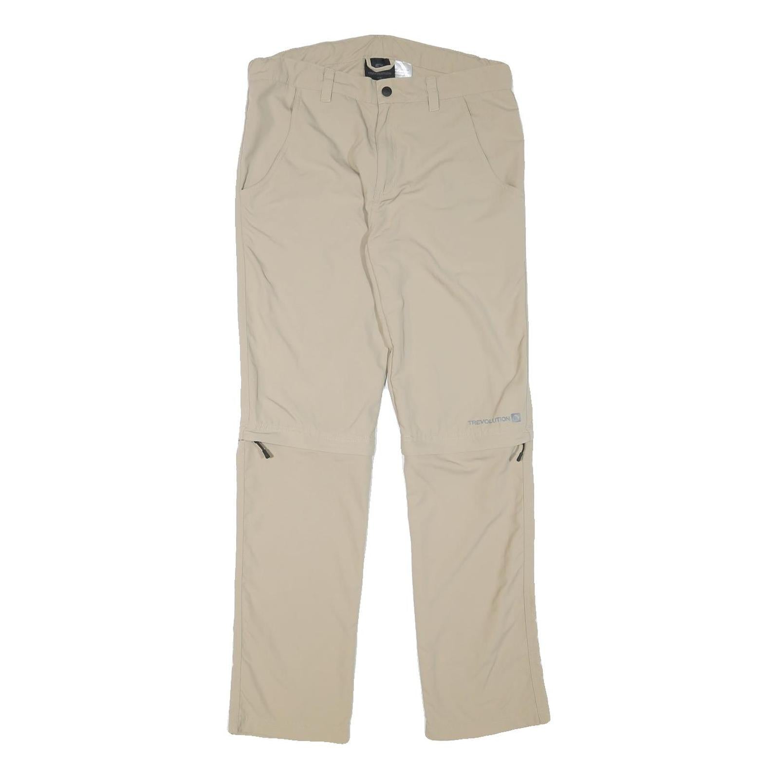 TREVOLUTION Mens Polyester Blend Beige Regular Zip Regular Fit Straight Leg Refurbished - N/A refurbished available on Cerqular