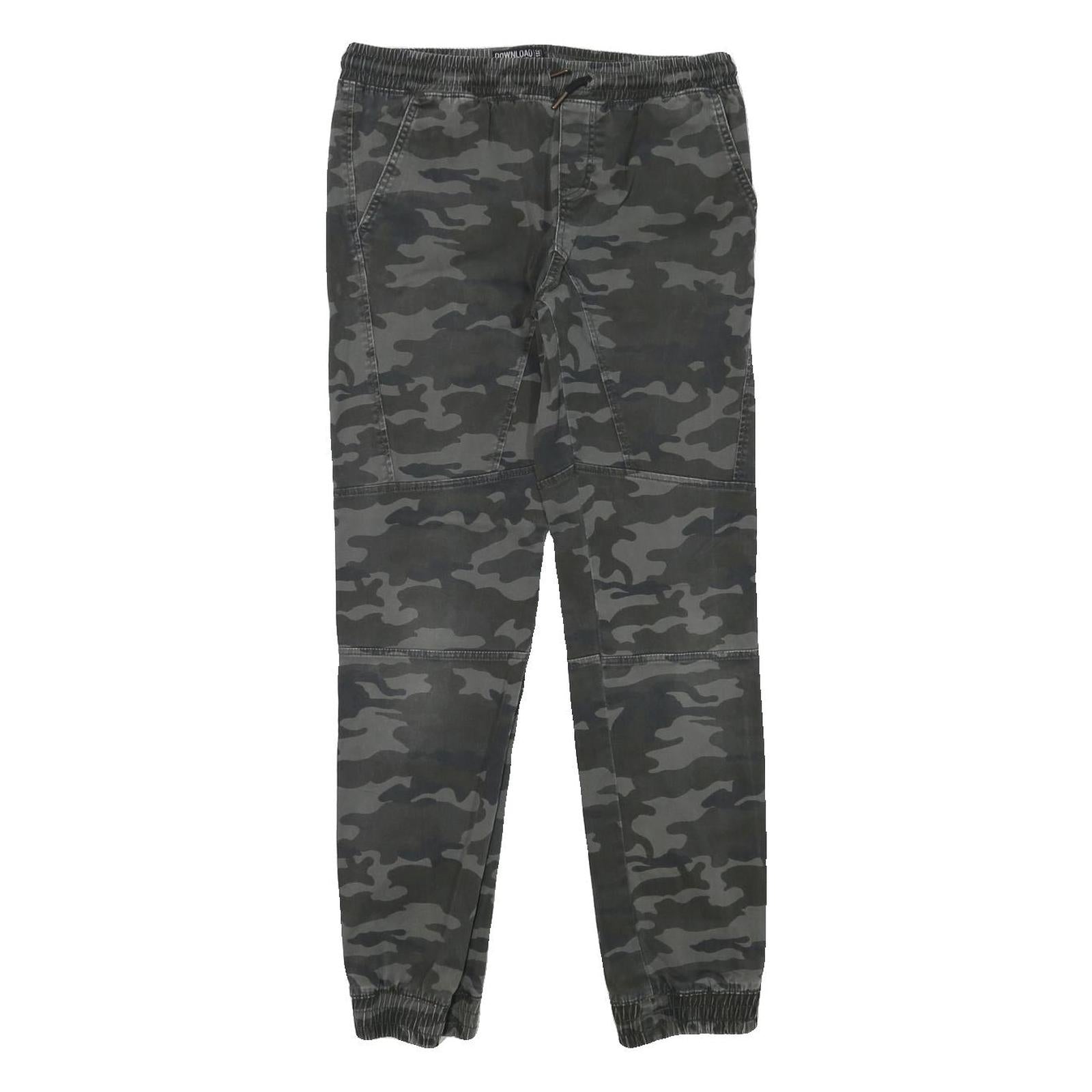 DOWNLOAD Mens Cotton Blend Grey Camouflage Slim Drawstring Trousers W30 L29 Refurbished - N/A refurbished available on Cerqular