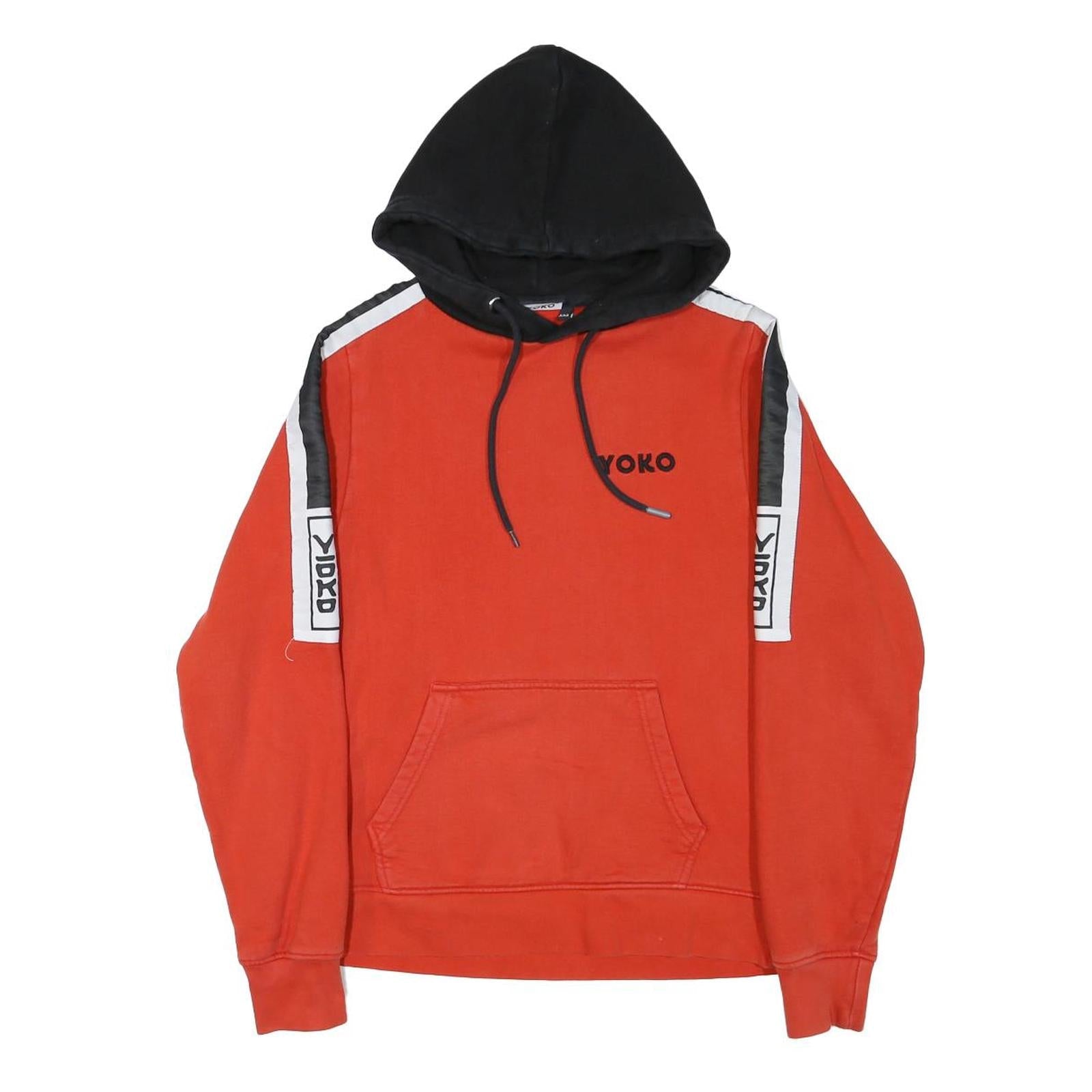 YOKO Mens Red & Black Pullover Hoodie XXS Cotton Blend Casual Streetwear Refurbished - N/A refurbished available on Cerqular