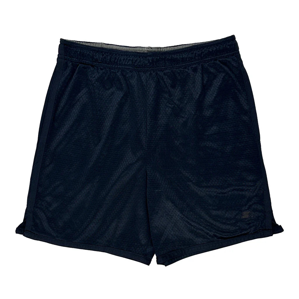 Starter Sport Shorts - Medium Navy Polyester Refurbished - Thrifted (note: this is a term often used to describe second- refurbished available on Cerqular