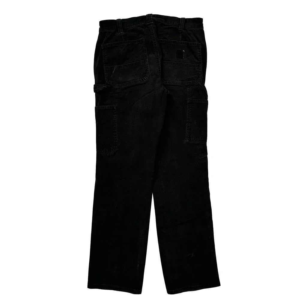 Carhartt Double Knee Carpenter Trousers - 25W 30L Black Cotton Refurbished - Thrifted (note: this is a term often used to describe second- refurbished available on Cerqular