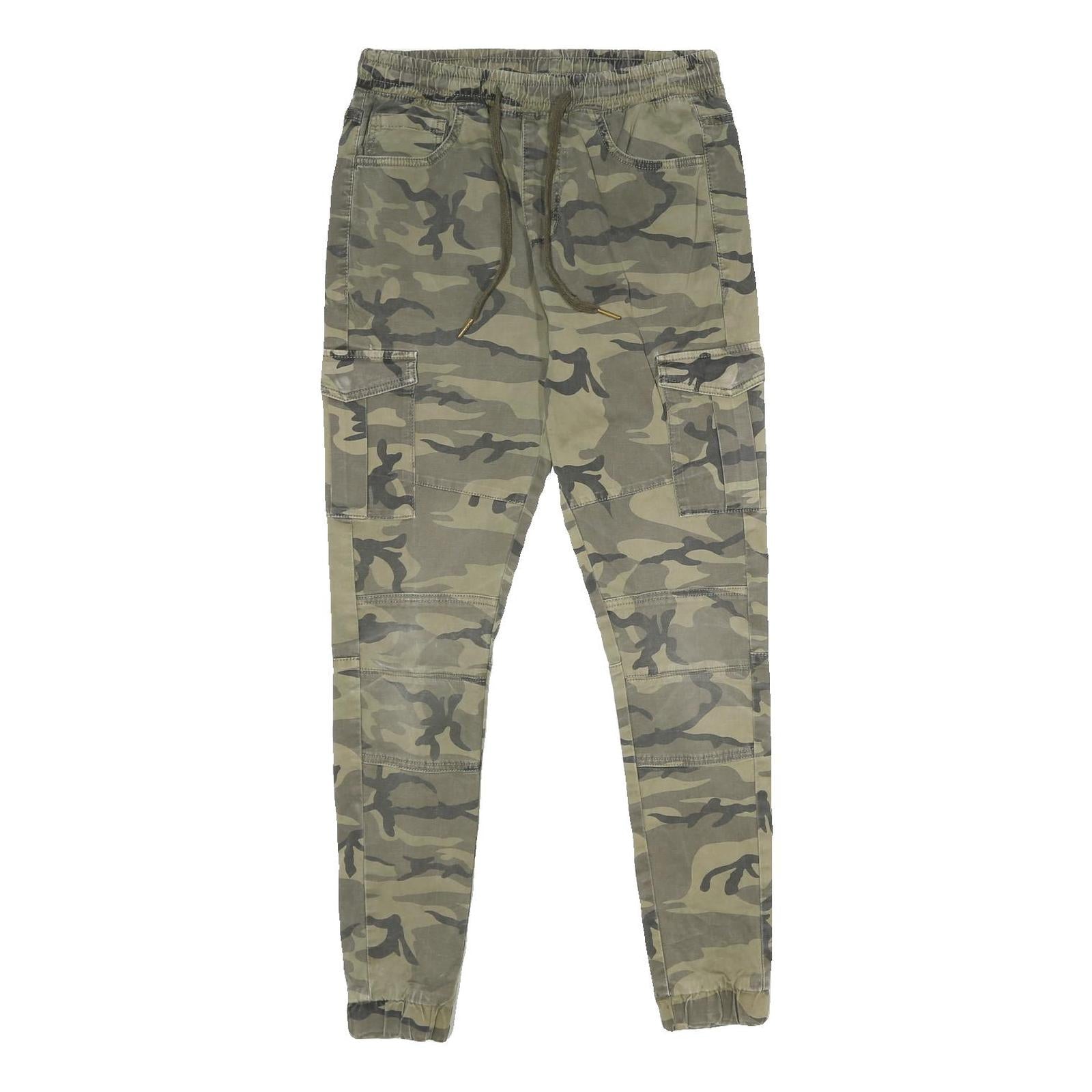 FSBN Mens Cotton Blend Green Camouflage Regular Fit Cargo Trousers W28 L30 Refurbished - N/A refurbished available on Cerqular