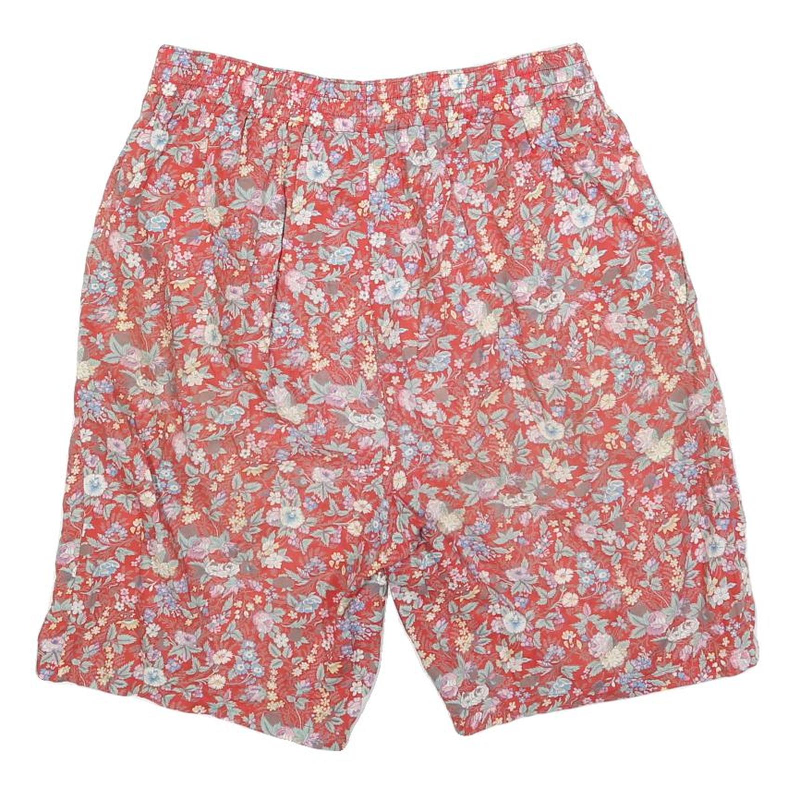 PATRICE BREAL Womens Shorts Red Floral Casual M W28 Comfortable Cotton Blend Refurbished - N/A refurbished available on Cerqular
