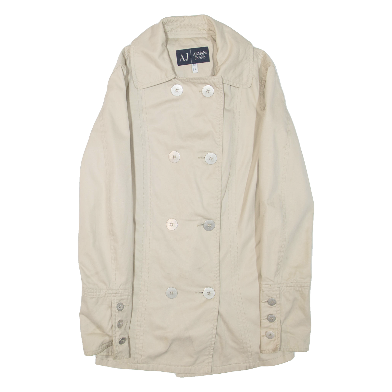 ARMANI JEANS Womens Trench Jacket Beige UK 8 Refurbished - N/A refurbished available on Cerqular