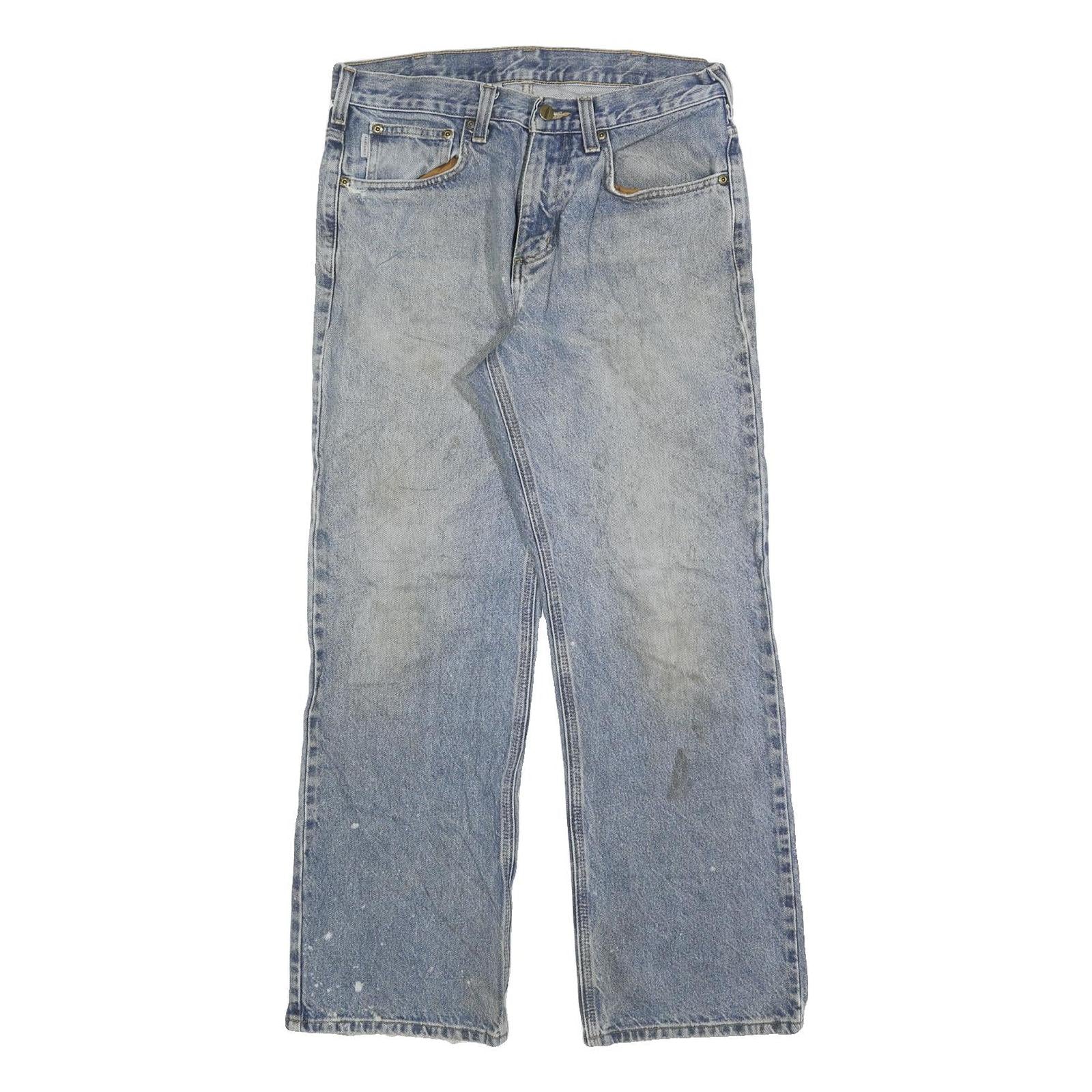 CARHARTT Mens Regular Fit Blue Denim Jeans W32 L30 Classic Zip Closure Sturdy Refurbished - N/A refurbished available on Cerqular