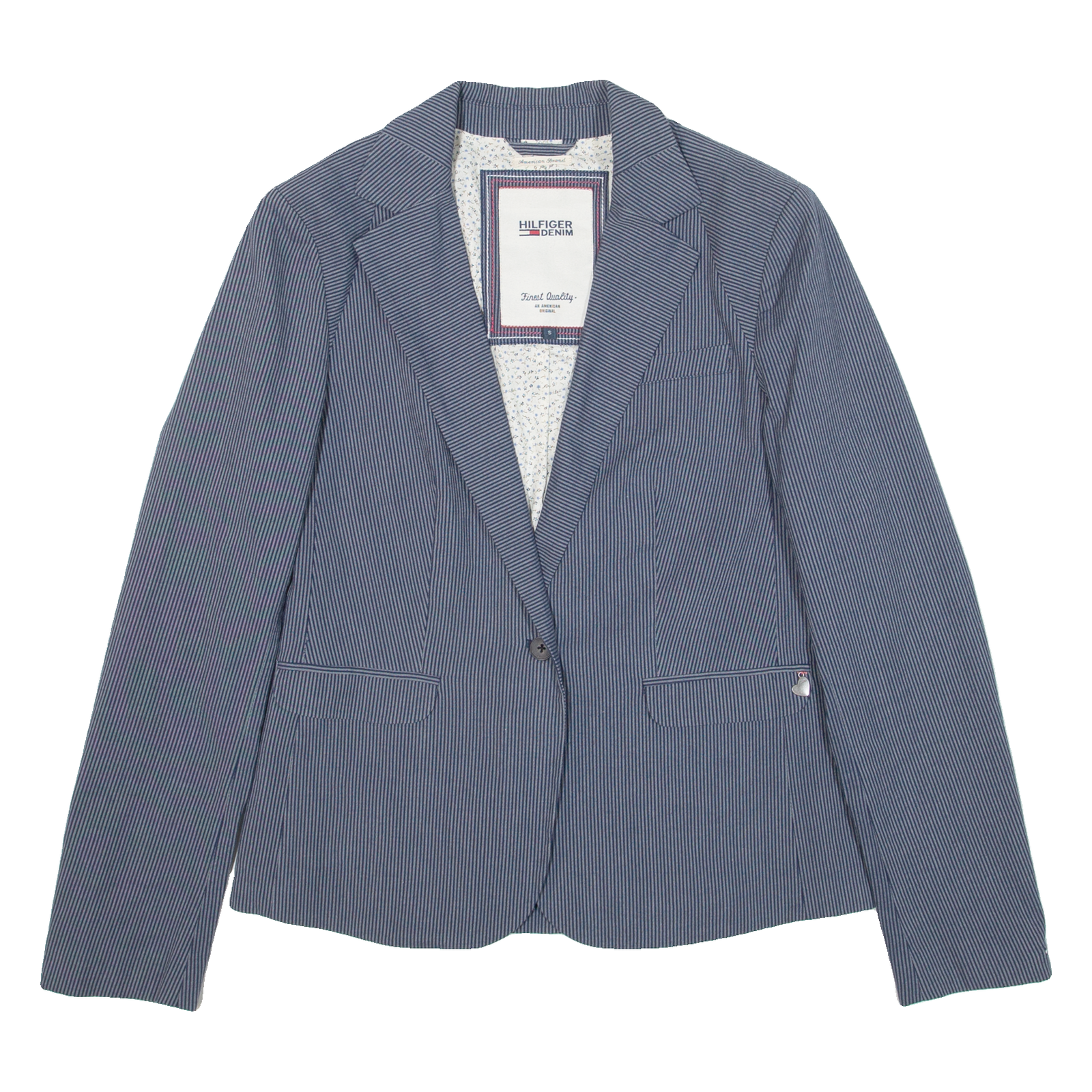 TOMMY HILFIGER Womens Blazer Jacket Blue Striped S Refurbished - N/A refurbished available on Cerqular