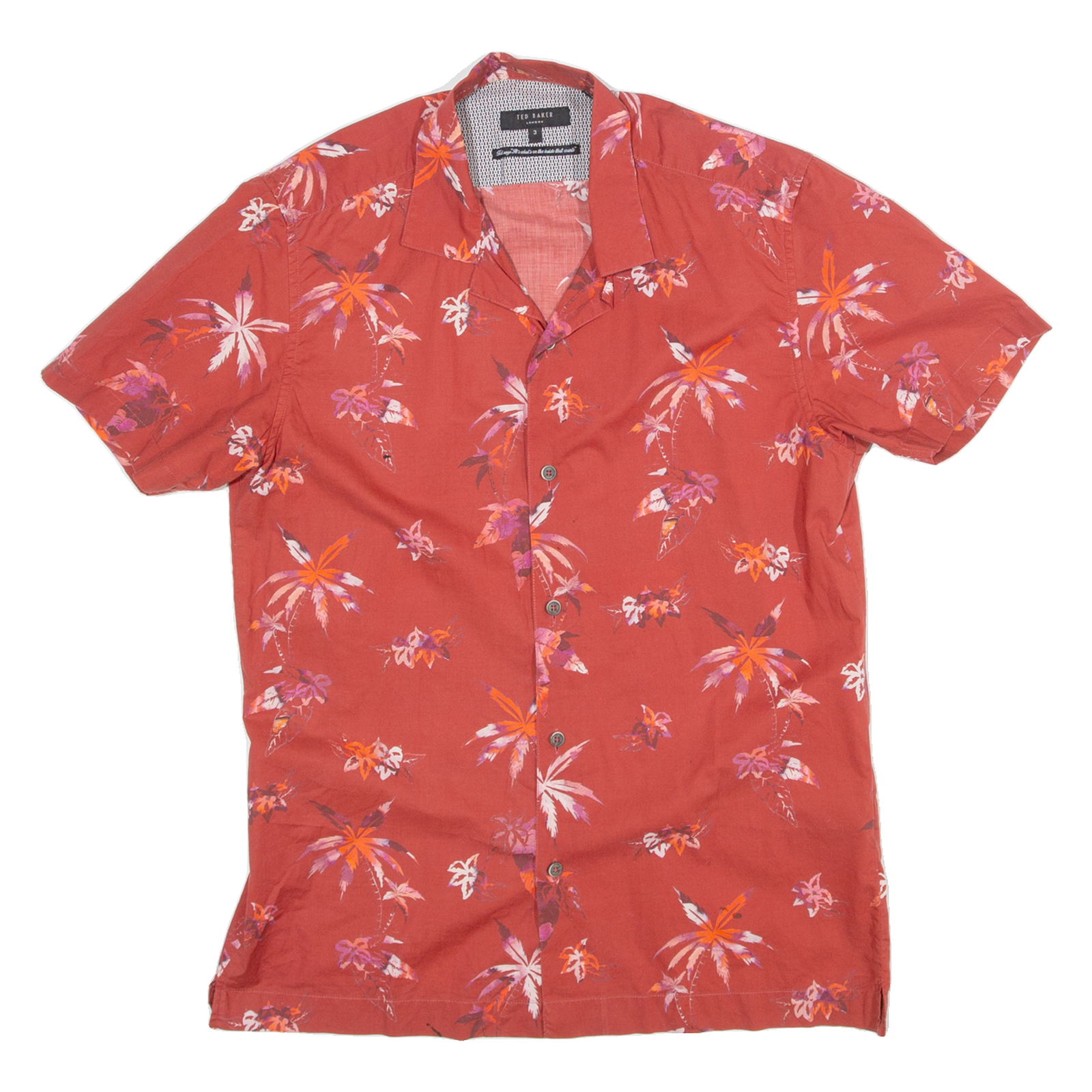 TED BAKER Mens Shirt Red Floral S Refurbished - N/A refurbished available on Cerqular