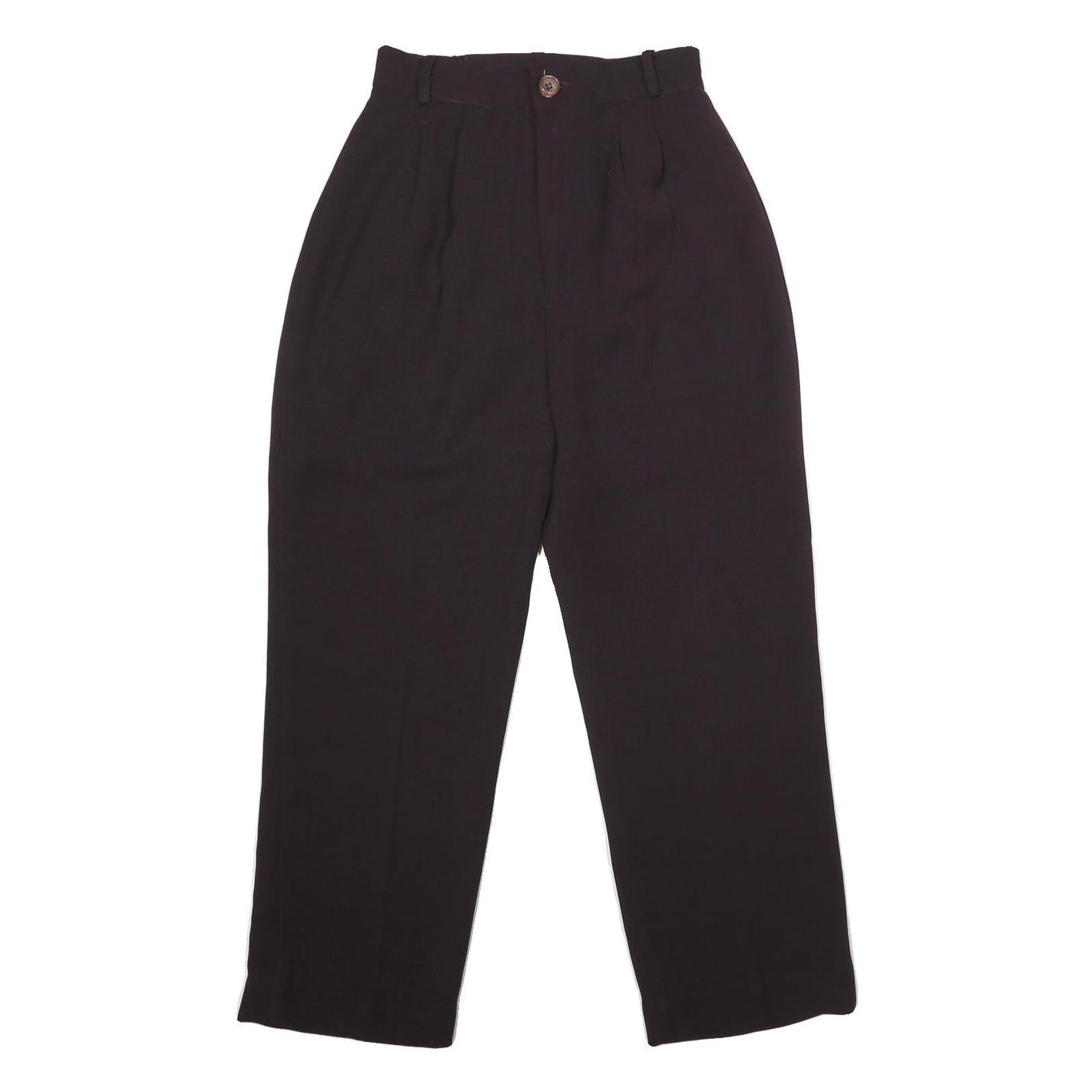 Womens Black Classic Fit Straight Trousers W24 L26 Zip Closure Elegant Workwear Refurbished - N/A refurbished available on Cerqular