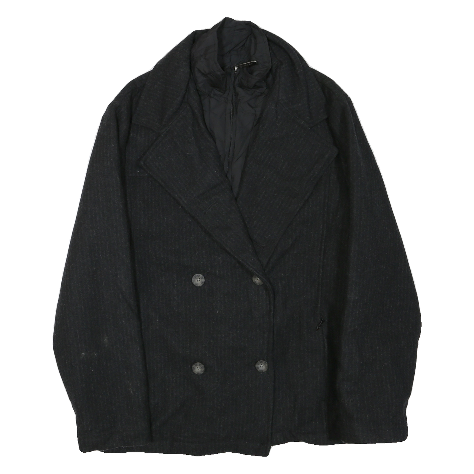 WOOLRICH Womens Black Wool Blend Jacket L Zip Wool Blend Double Breasted Refurbished - N/A refurbished available on Cerqular