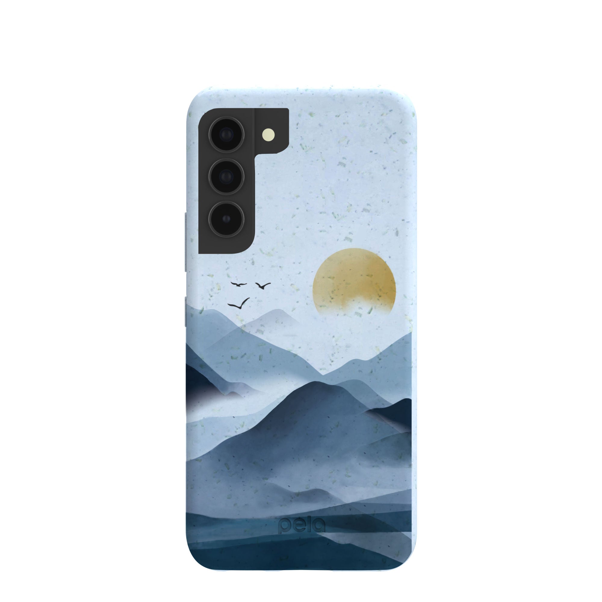 Powder Blue Misty Mountains Samsung Galaxy S22 Case Refurbished - Pela Case refurbished available on Cerqular