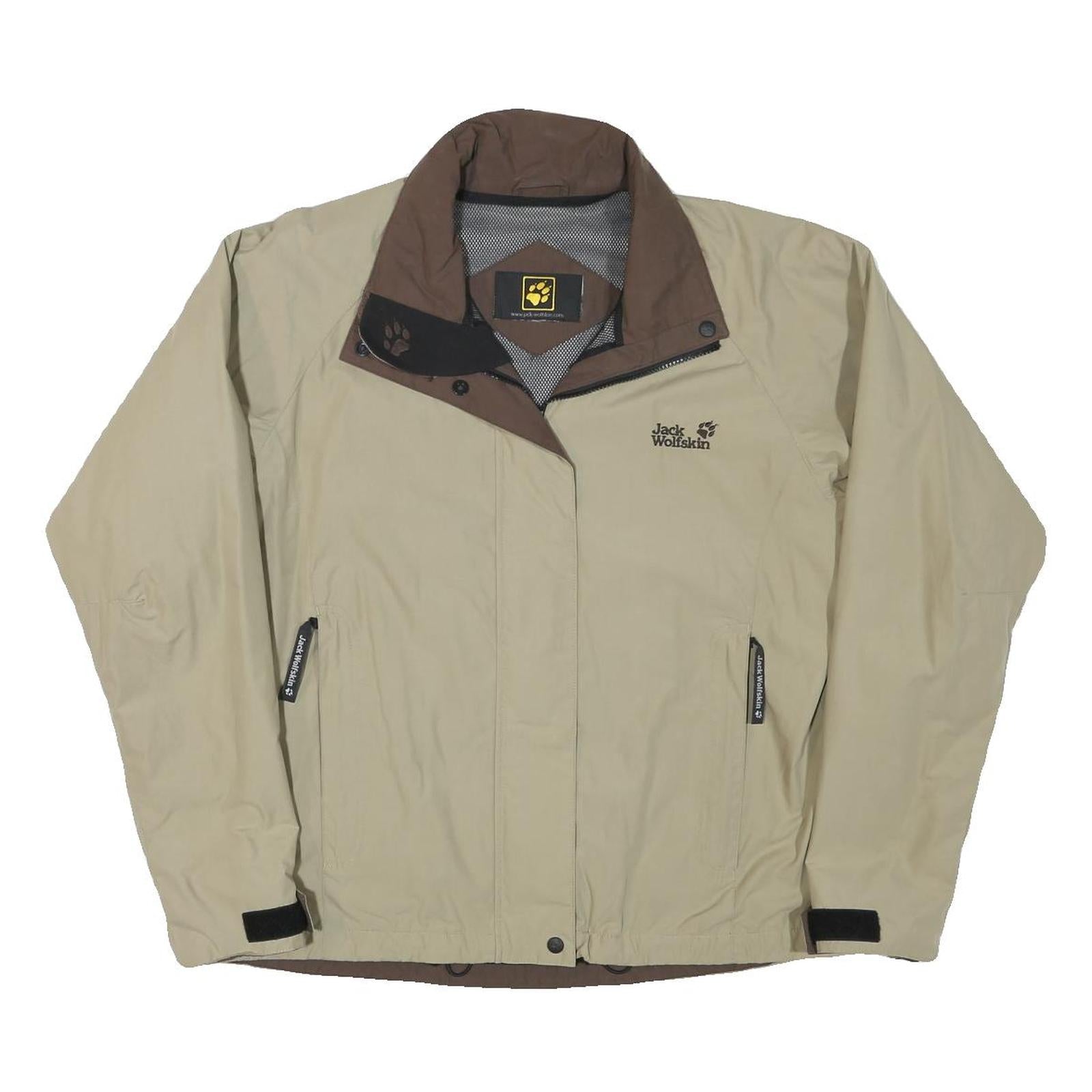 JACK WOLFSKIN Womens Beige & Brown Outdoor Jacket L Polyester Blend Zip Casual Refurbished - N/A refurbished available on Cerqular