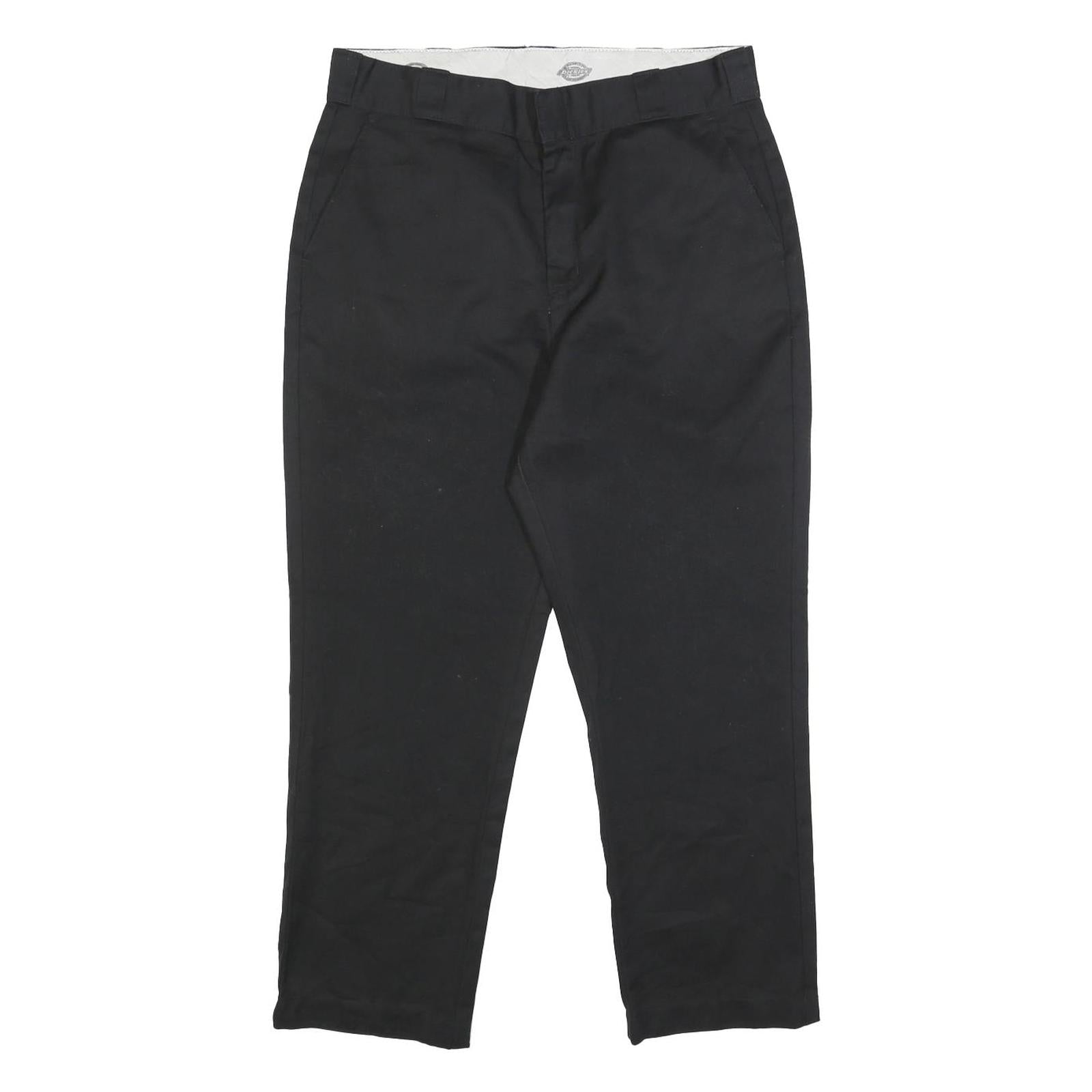 DICKIES Mens Cotton Blend Black Slim Straight Trousers W32 L25 Workwear Refurbished - N/A refurbished available on Cerqular