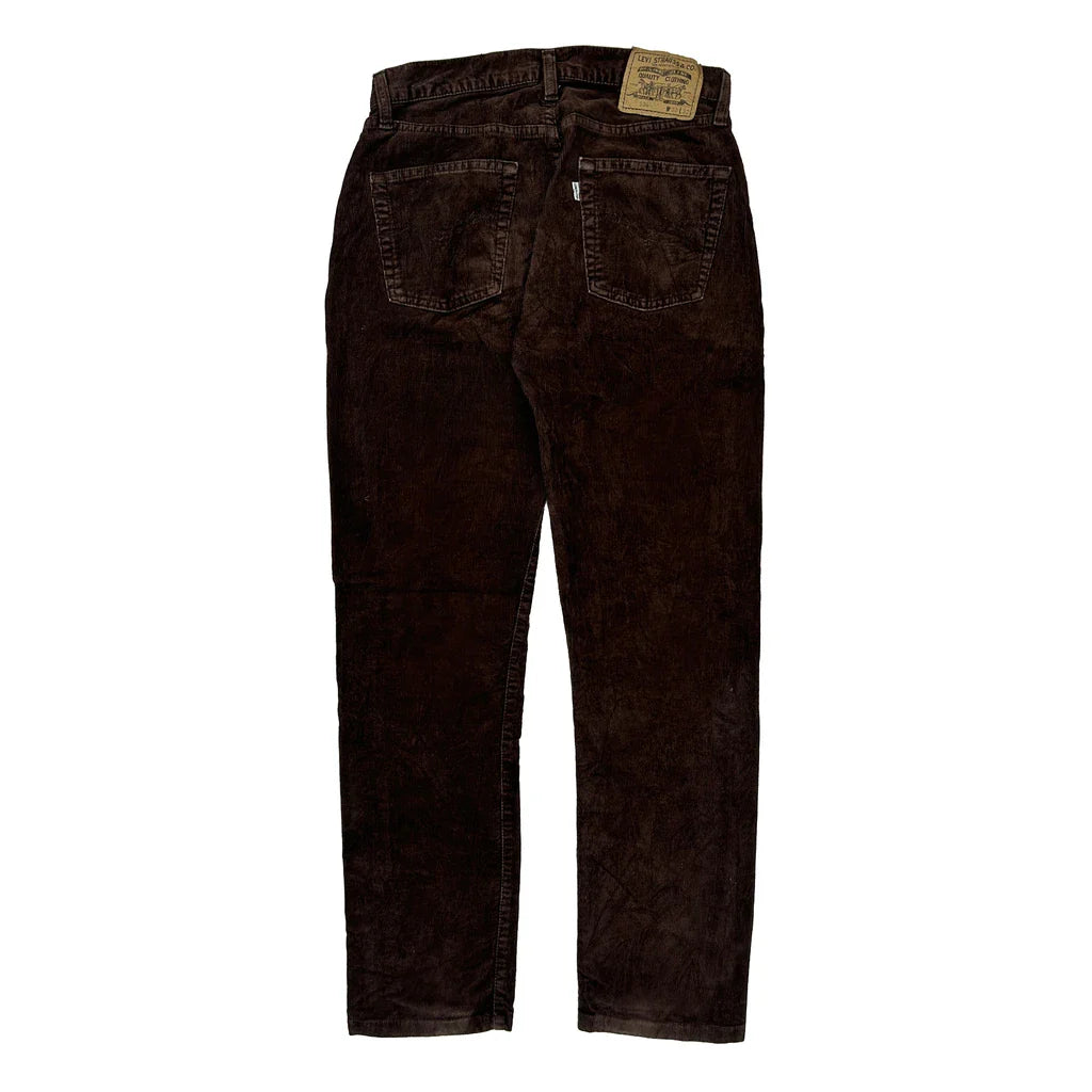 Levis Cord Trousers - 28″ Waist Brown Cotton Refurbished - Thrifted (note: this is a term often used to describe second- refurbished available on Cerqular
