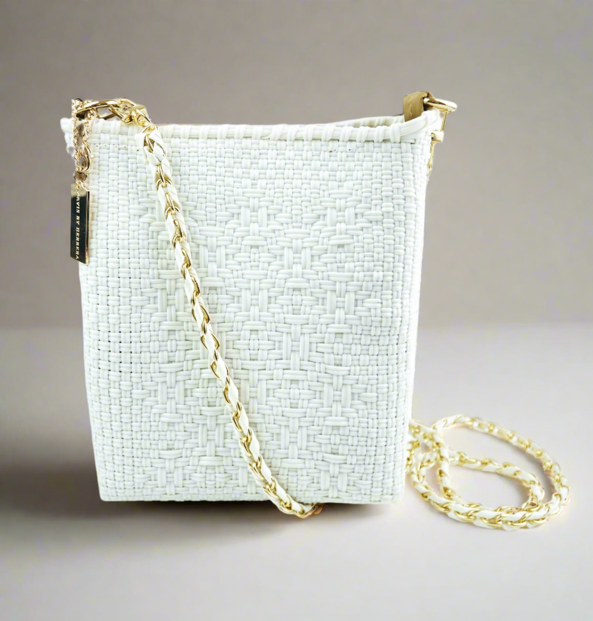 Milano Slim Crossbody Bag | Color: Classic Chain Strap White Gold Refurbished - Mavis by Herrera refurbished available on Cerqular