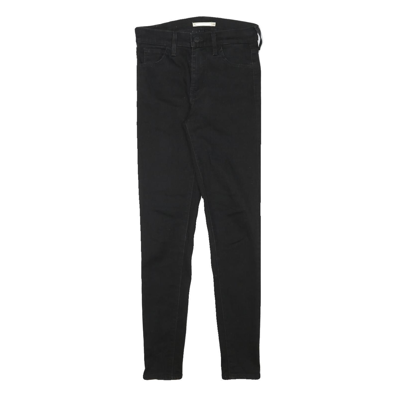 LEVI'S Womens Black Slim Skinny Denim Dark Zip W26 L29 Stretch Cotton Blend Refurbished - N/A refurbished available on Cerqular