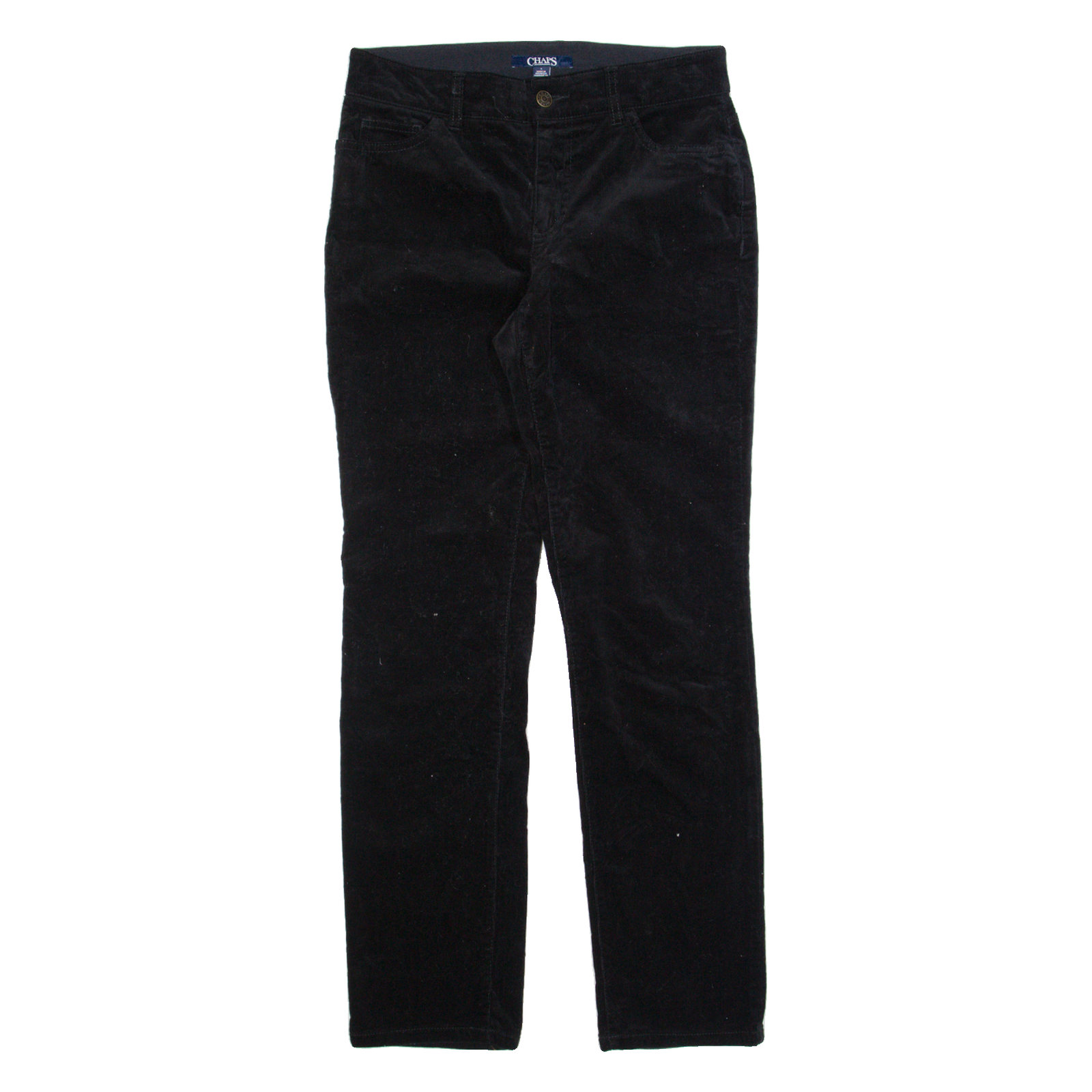 CHAPS Womens Corduroy Trousers Black Regular Straight W30 L30 Refurbished - N/A refurbished available on Cerqular