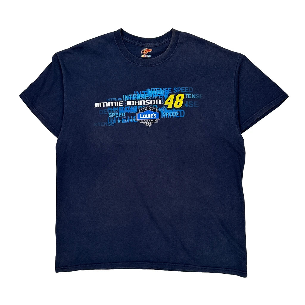 Jimmie Johnson Winners Circle Nascar T-Shirt - XL Navy Cotton Refurbished - Thrifted (note: this is a term often used to describe second- refurbished available on Cerqular