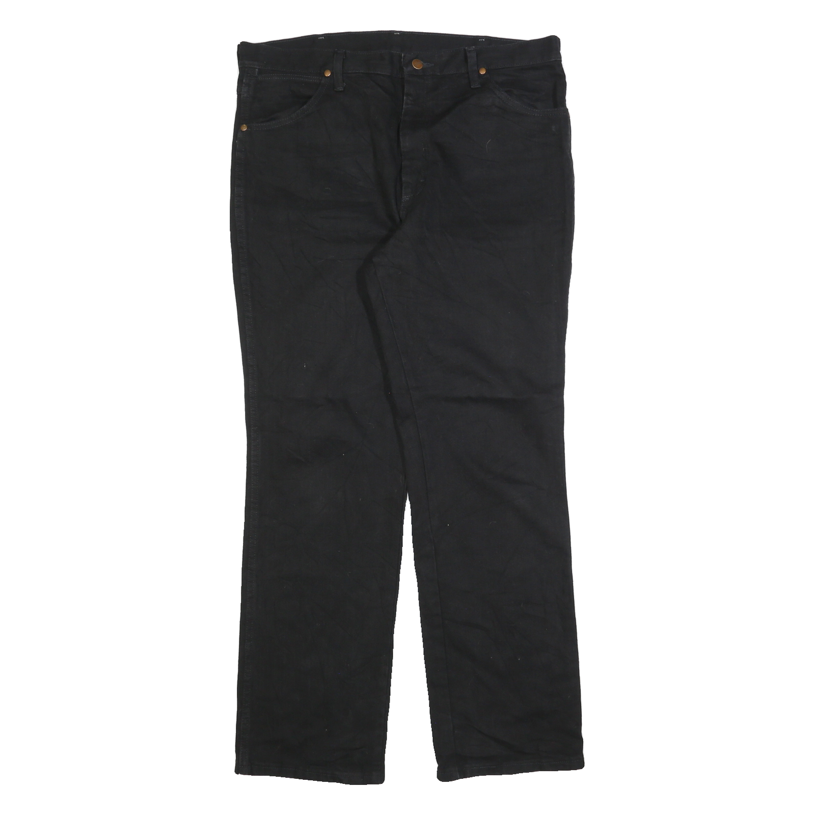 WRANGLER Mens Black Regular Straight Denim Dark W36 L32 Cotton Zip Jeans Refurbished - N/A refurbished available on Cerqular