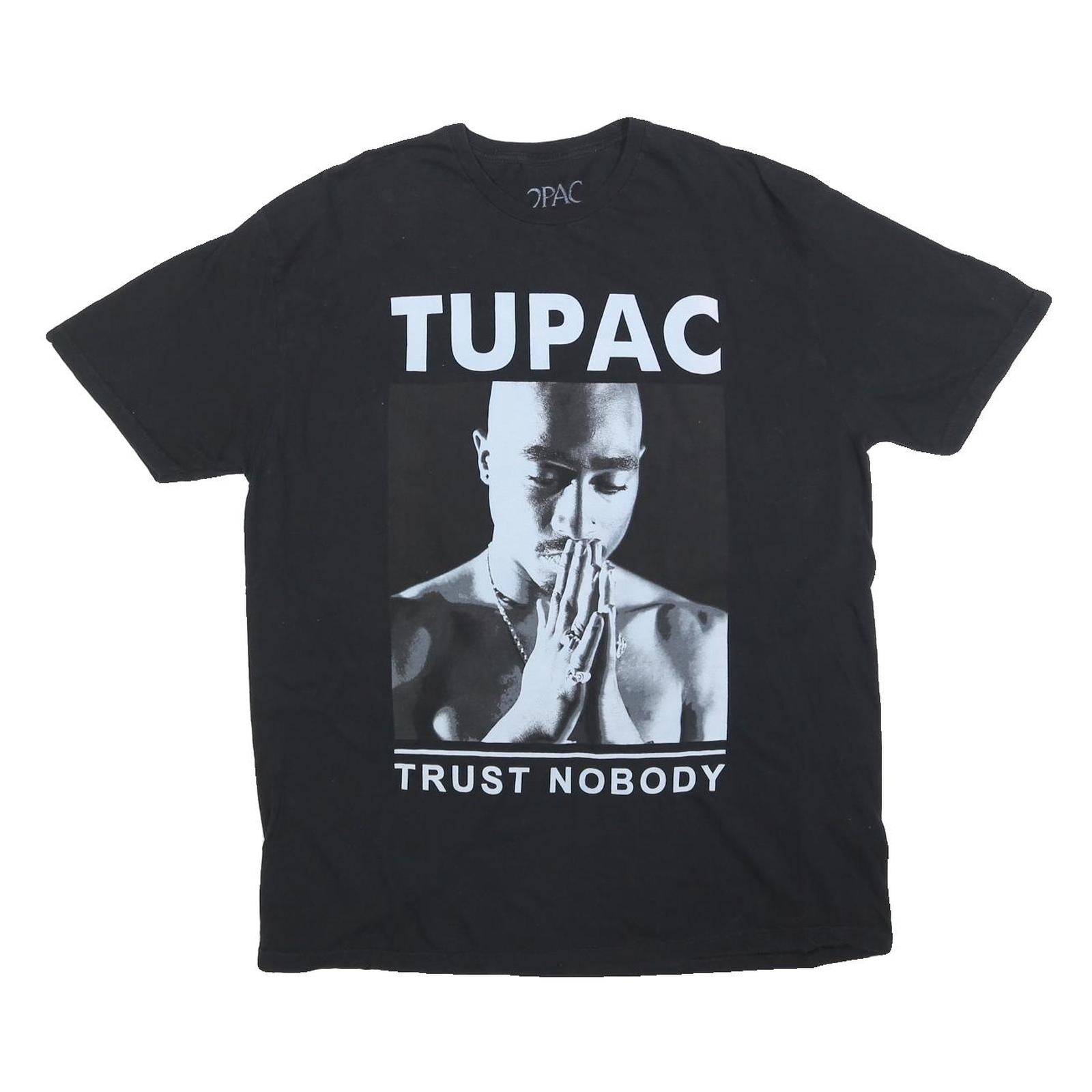 2PAC Mens Black XL Graphic T-Shirt Short Sleeve Crew Neck Trust Nobody Design Refurbished - N/A refurbished available on Cerqular