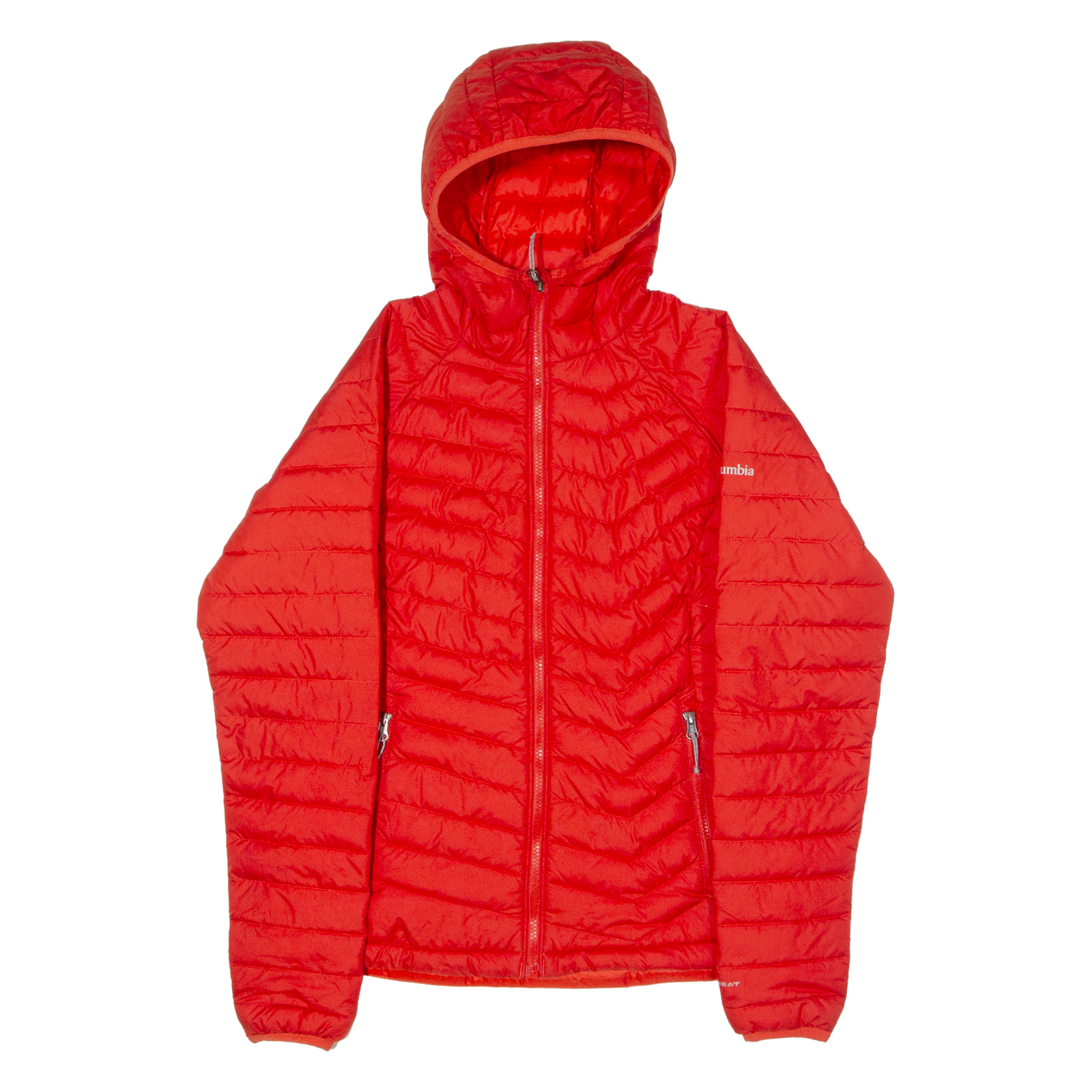 COLUMBIA Womens Puffer Jacket Orange Hooded M Refurbished - N/A refurbished available on Cerqular