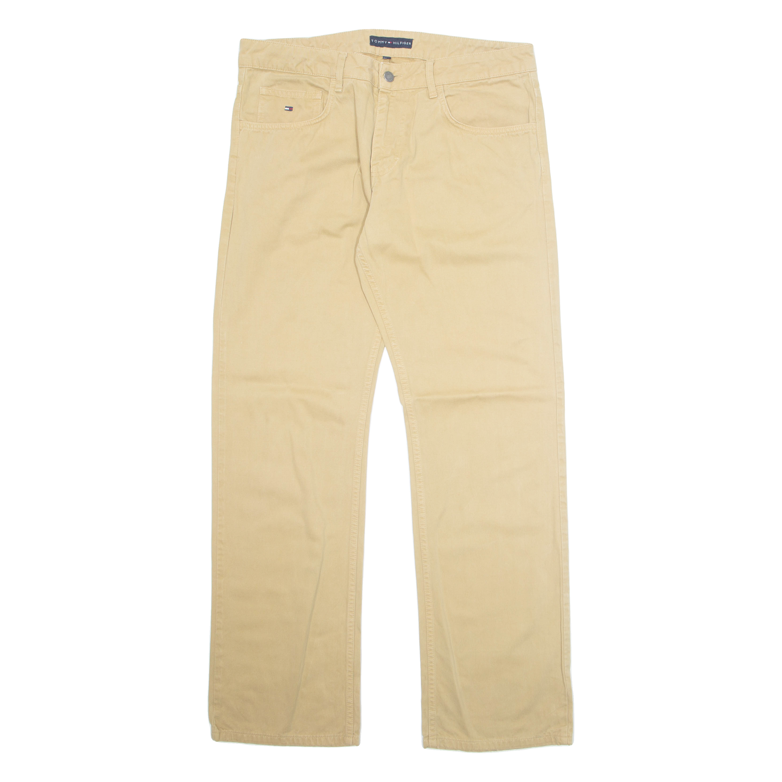 TOMMY HILFIGER Mens Trousers Beige Regular Straight W34 L34 Refurbished - N/A refurbished available on Cerqular