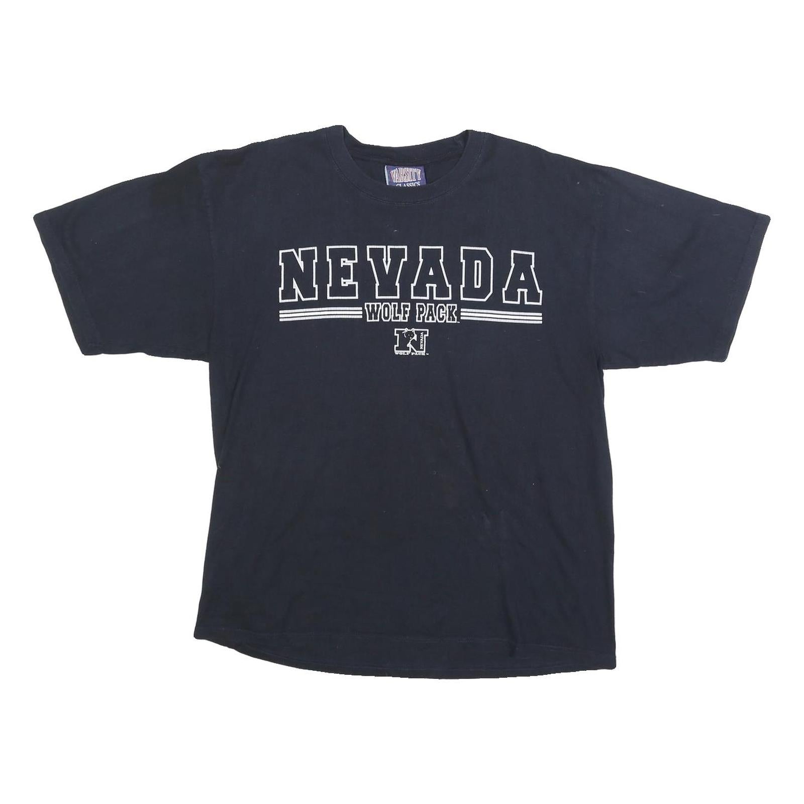 VARSITY Mens Black Nevada Wolf Pack Graphic T-Shirt L Short Sleeve Crew Neck Refurbished - N/A refurbished available on Cerqular