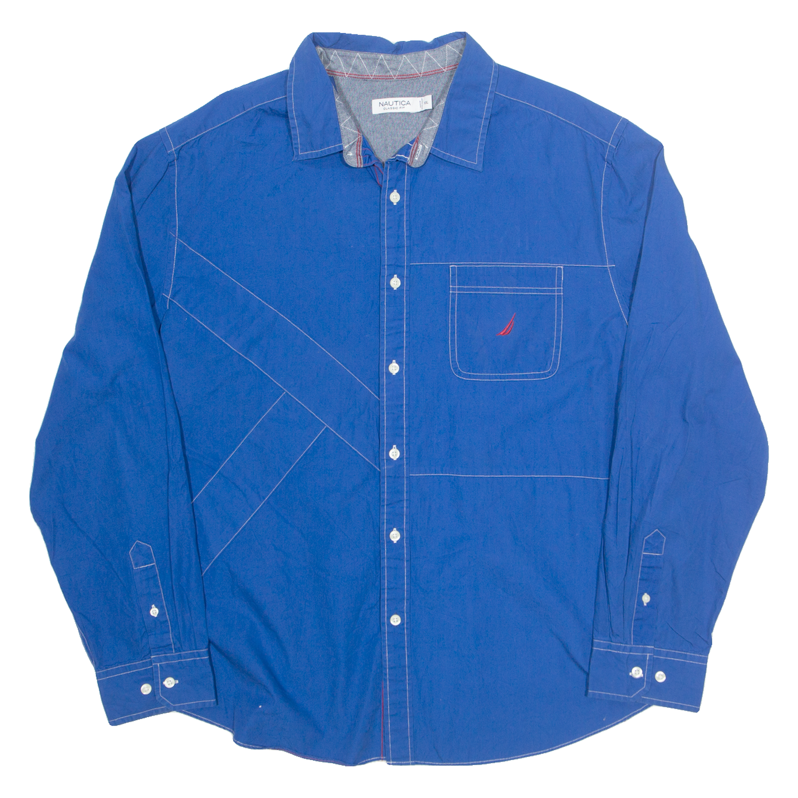 NAUTICA Mens Shirt Blue Striped Long Sleeve XL Refurbished - N/A refurbished available on Cerqular