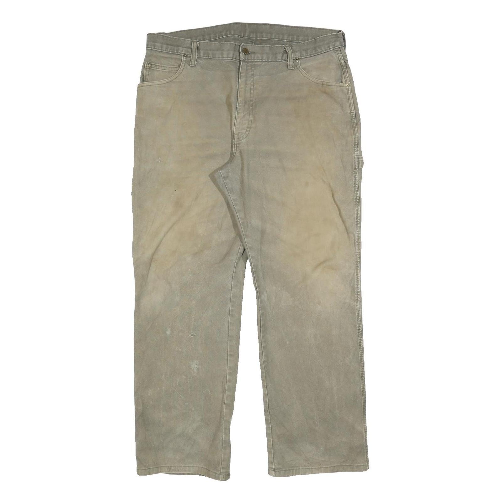 DICKIES Mens Relaxed Fit Jeans Beige Cotton Blend W36 L30 Workwear Zip Closure Refurbished - N/A refurbished available on Cerqular