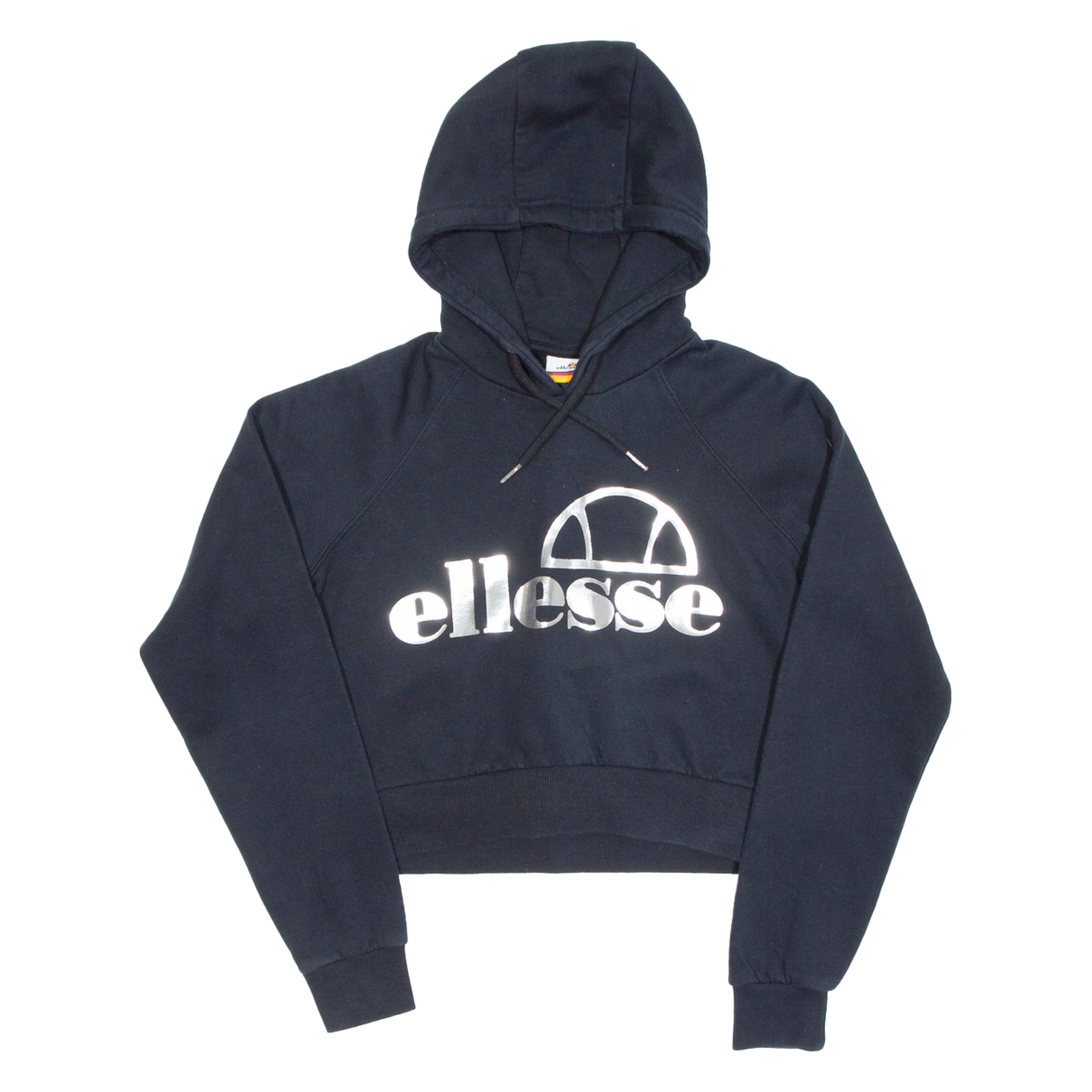 ELLESSE Cropped Womens Black Hoodie Pullover UK 8 Refurbished - N/A refurbished available on Cerqular
