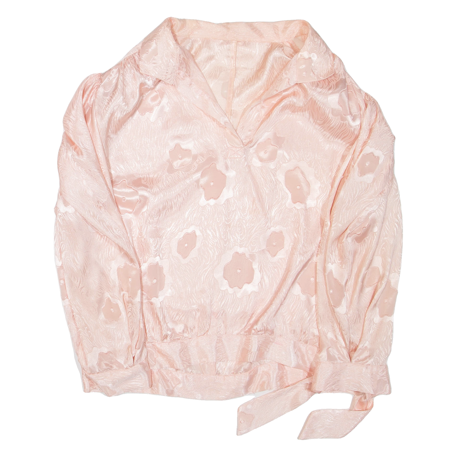 Womens Printed Blouse Pink V-Neck Long Sleeve L Refurbished - N/A refurbished available on Cerqular