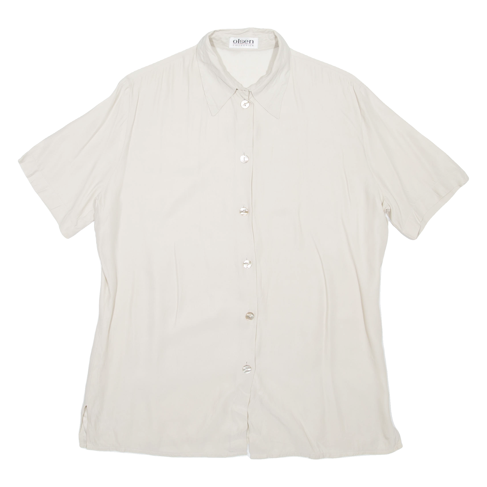 OLSEN COLLECTION Womens Shirt Beige Collared L Refurbished - N/A refurbished available on Cerqular