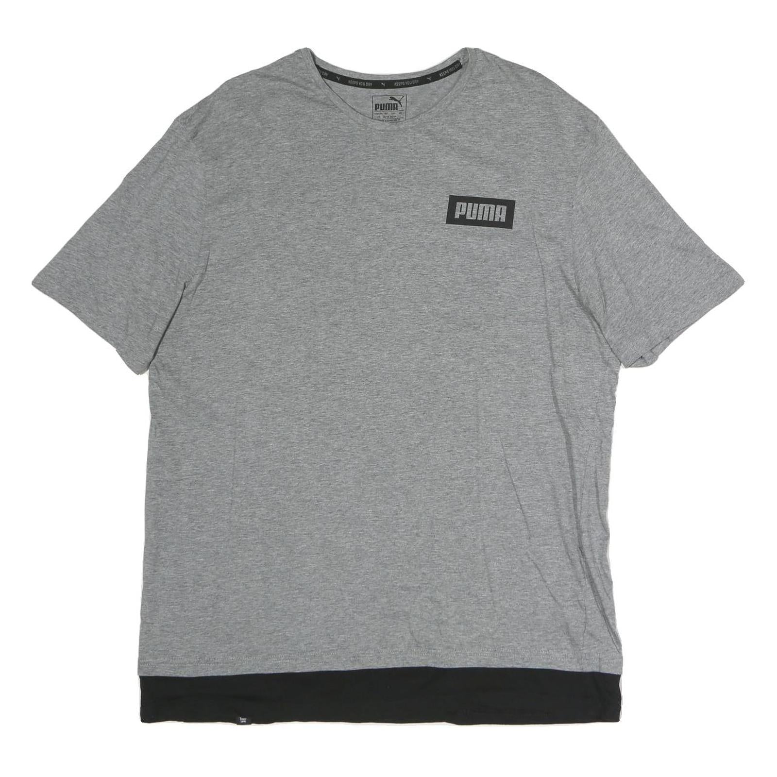 PUMA Mens Grey Black Logo Graphic T-Shirt L Short Sleeve Crew Neck Cotton Refurbished - N/A refurbished available on Cerqular