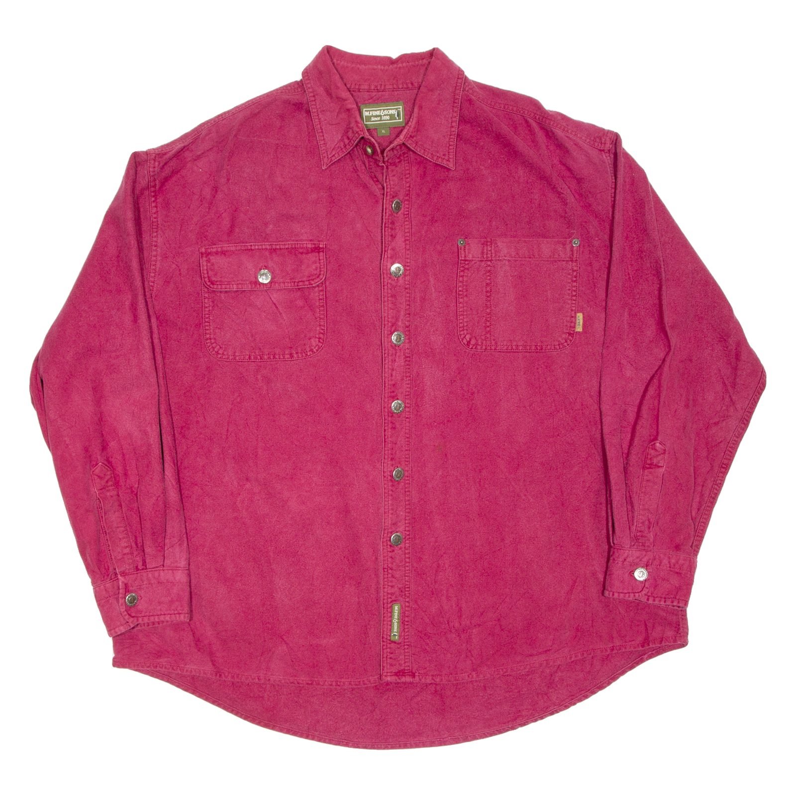M.FINE AND SONS Mens Plain Shirt Red Long Sleeve XL Refurbished - N/A refurbished available on Cerqular