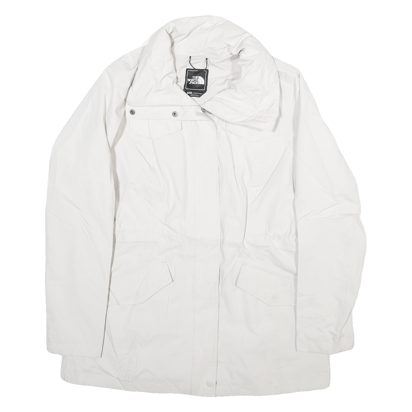 THE NORTH FACE Womens White Jacket M Polyester Blend Plain Zip Outdoor Hydent Refurbished - N/A refurbished available on Cerqular